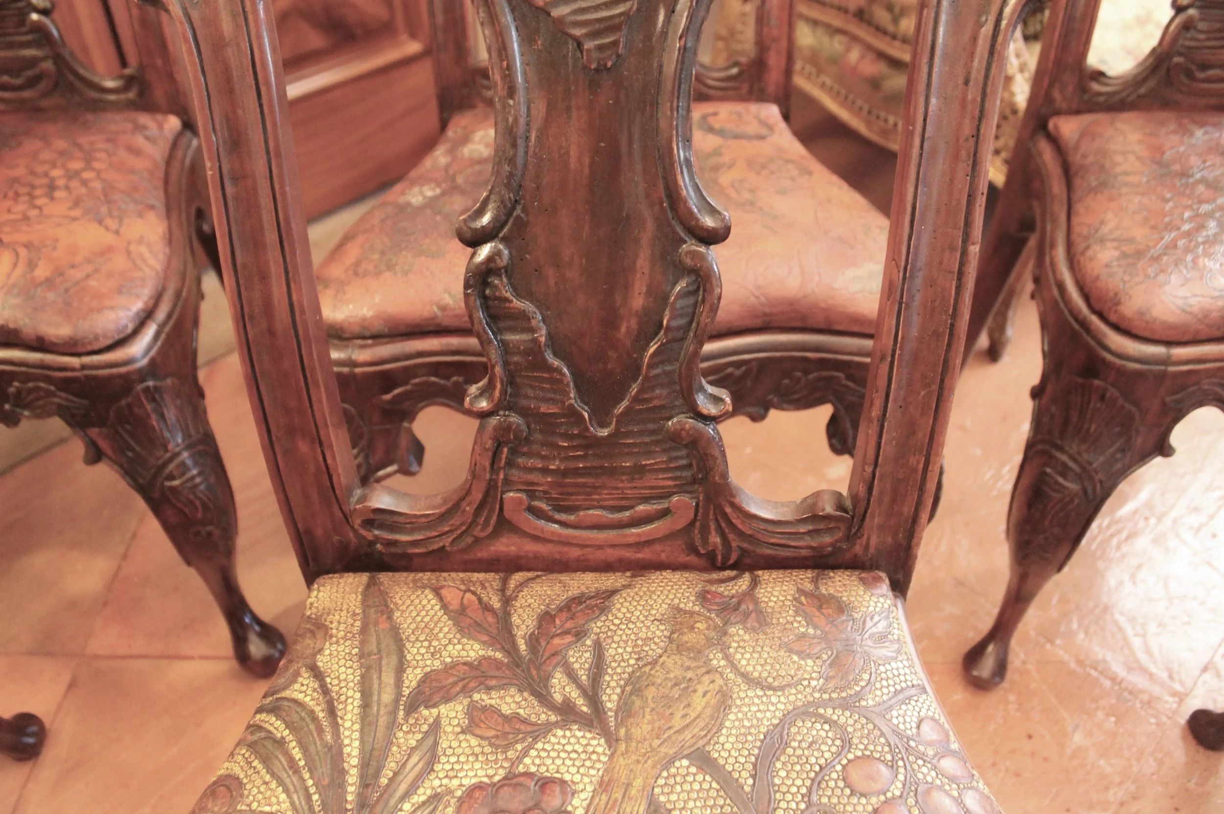 Portuguese or Spanish Rococo Dining Chairs- set of six