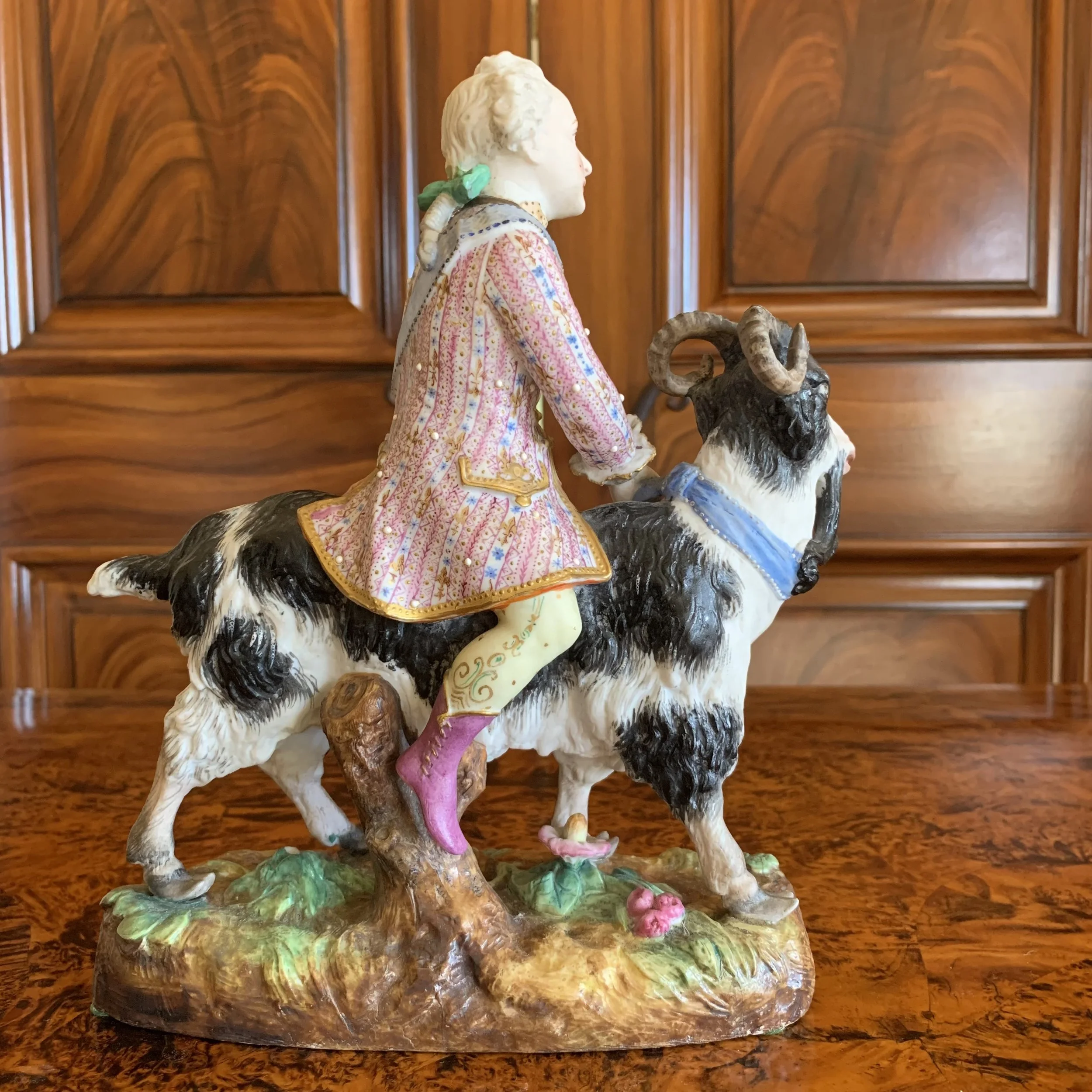 Goat and Rider Bisque Porcelain by Vion et Baury,  19th c.