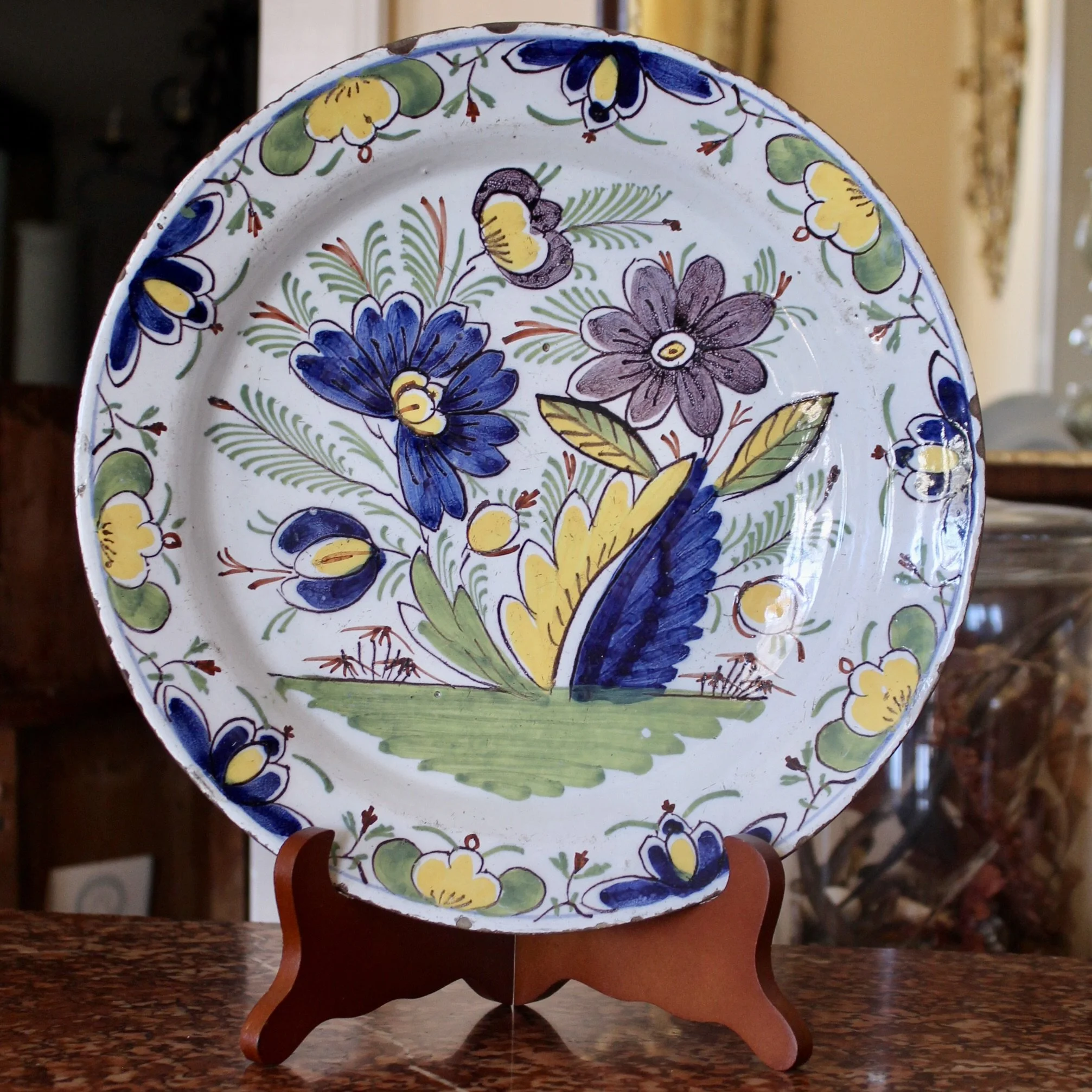 Polychrome 18th century Delft Plates