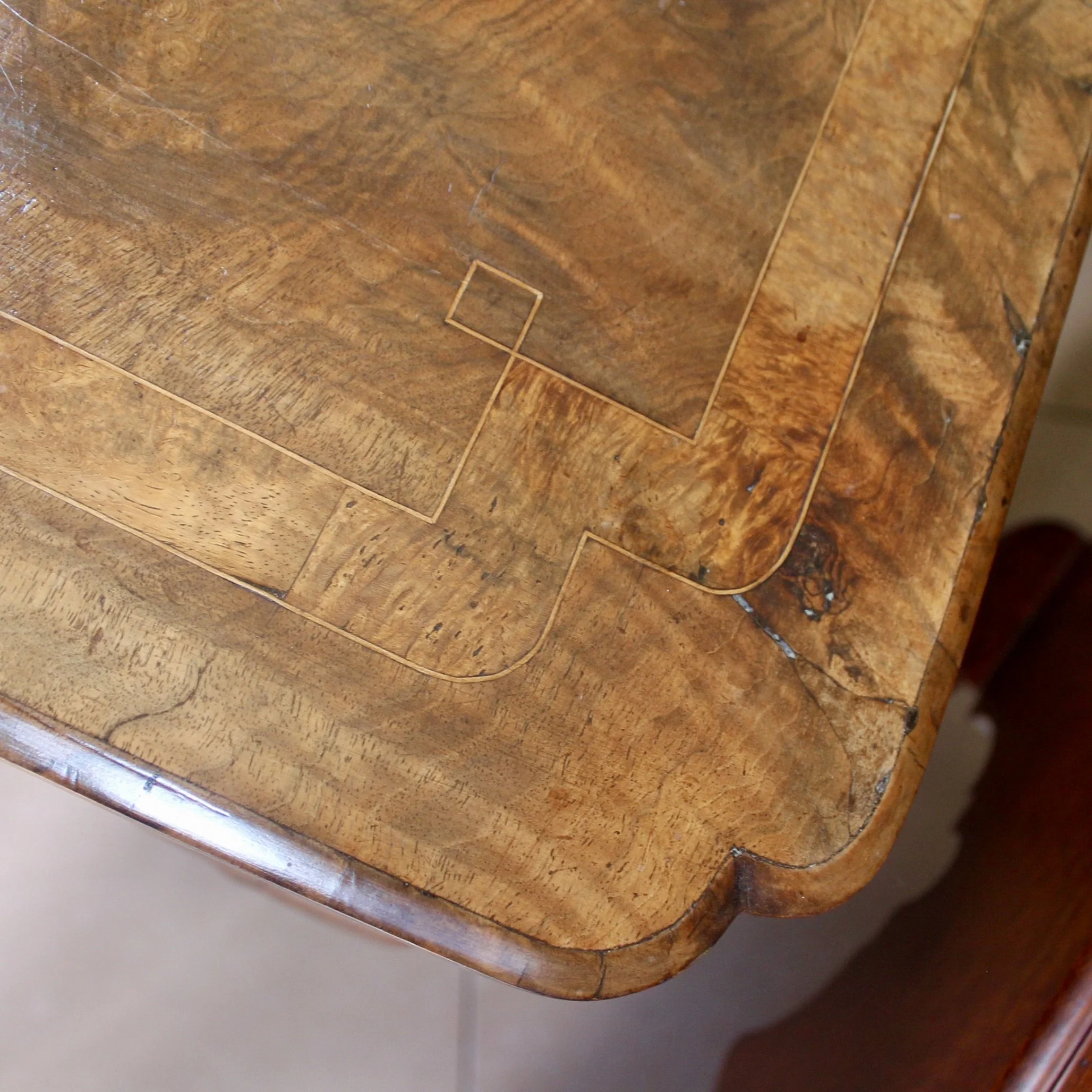 Queen Anne Period Burl Walnut Lowboy