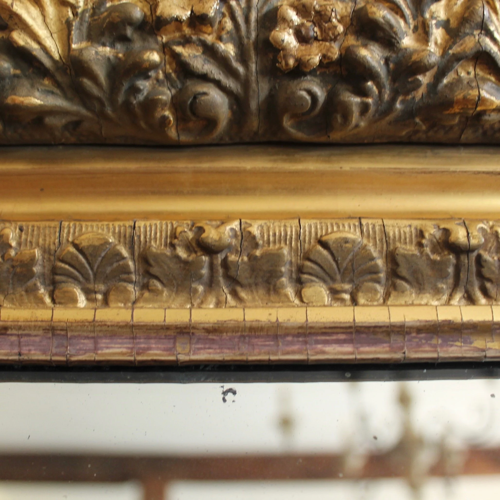 Antique English Gilt Wood Rectangular Mirror (4)-detail