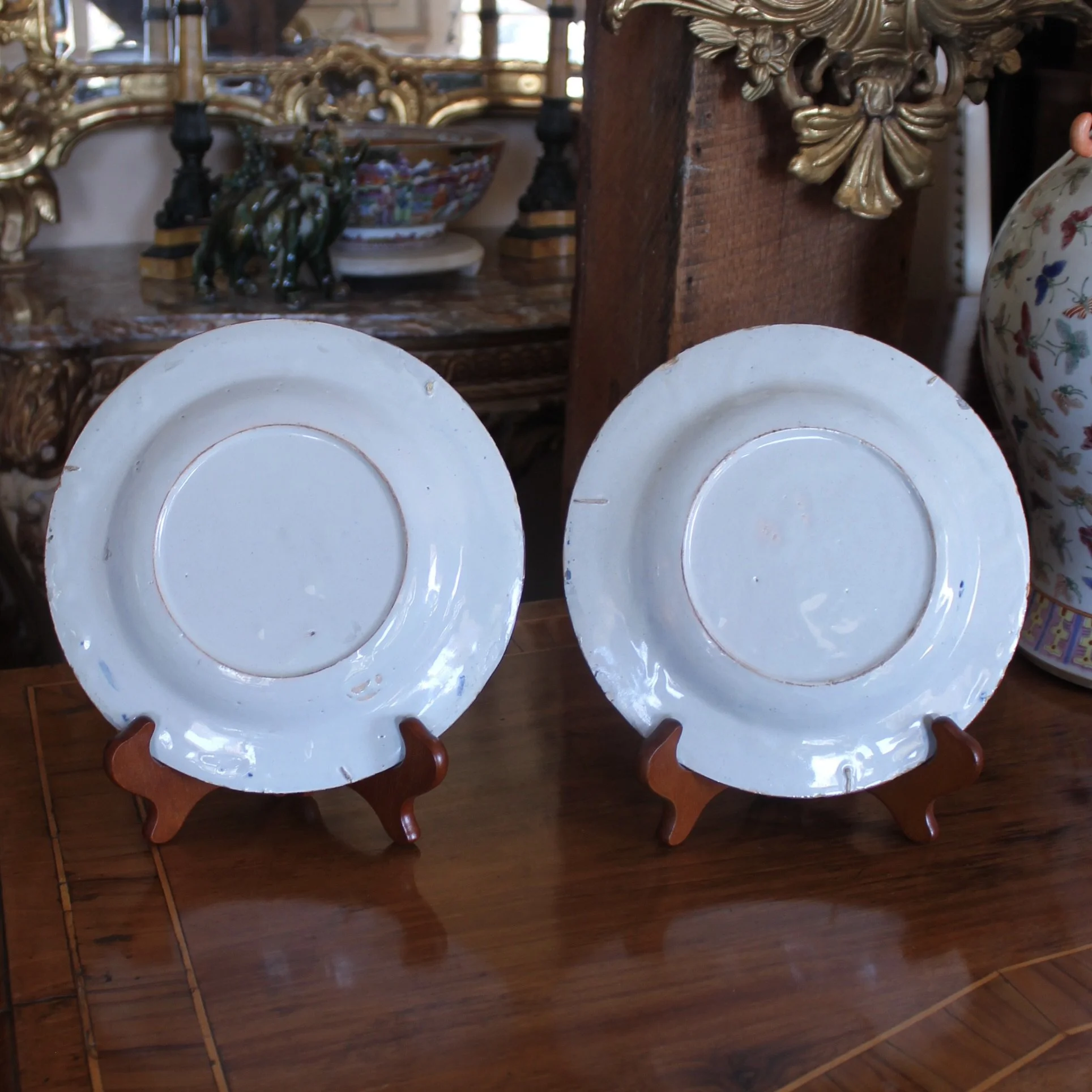 Trio of Blue and White Delft Plates