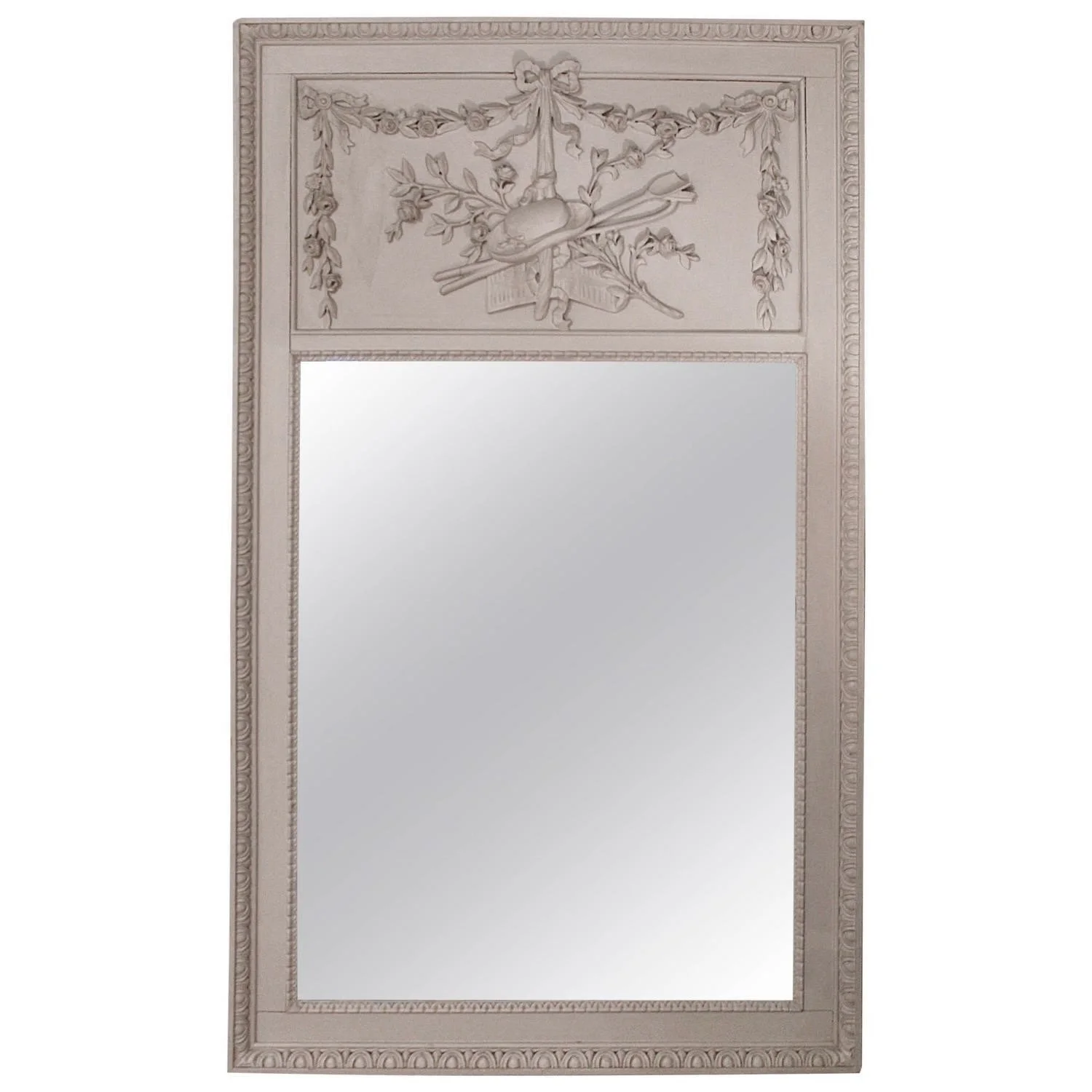 Grey-Painted-Louis-XVI-Style-French-Trumeau-Mirror (12)