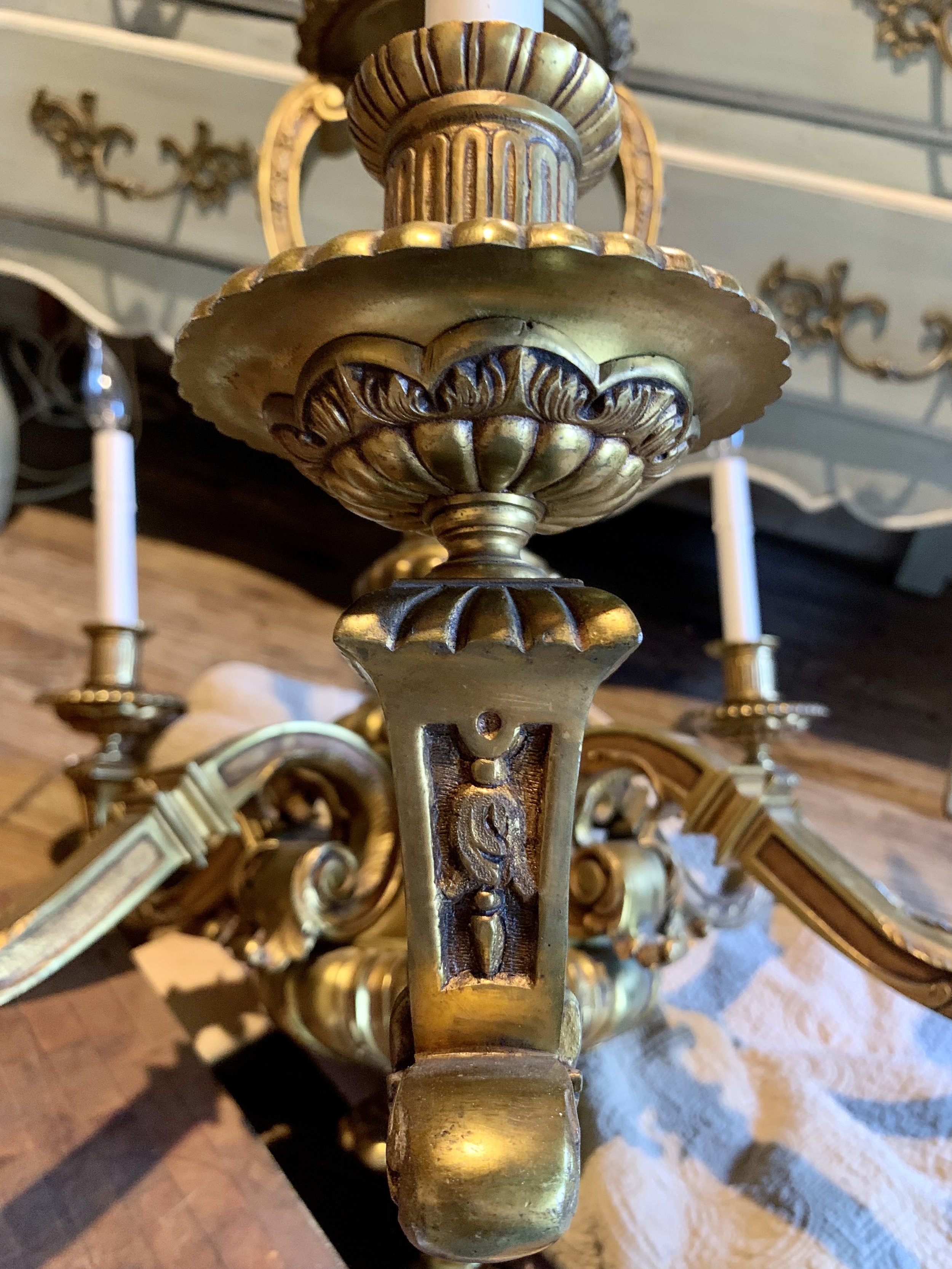 Spanish Baroque Style Bronze Chandelier