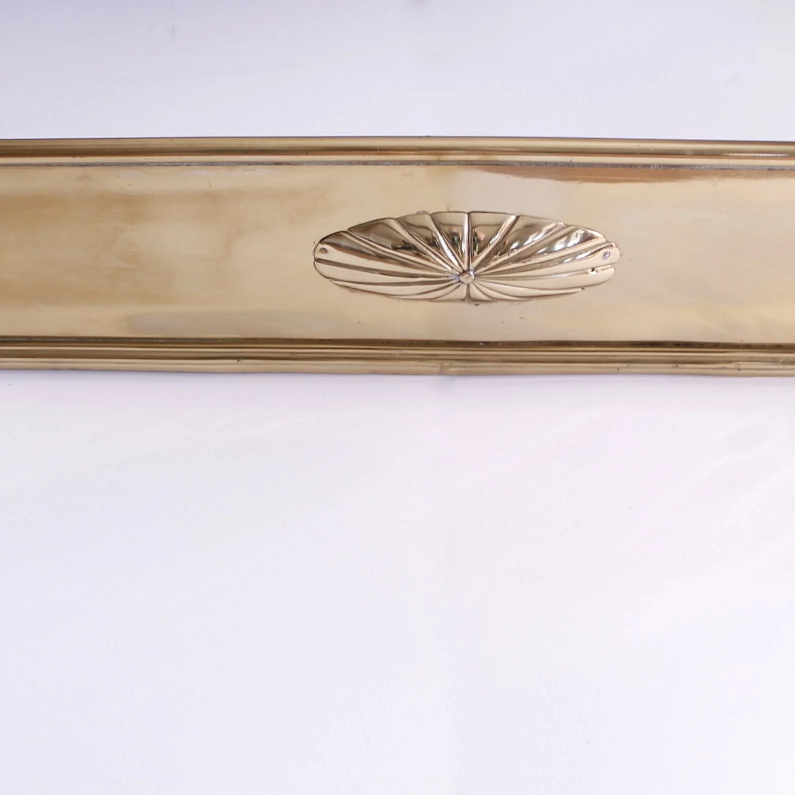 Edwardian Brass Fender with Applied Brass Elements