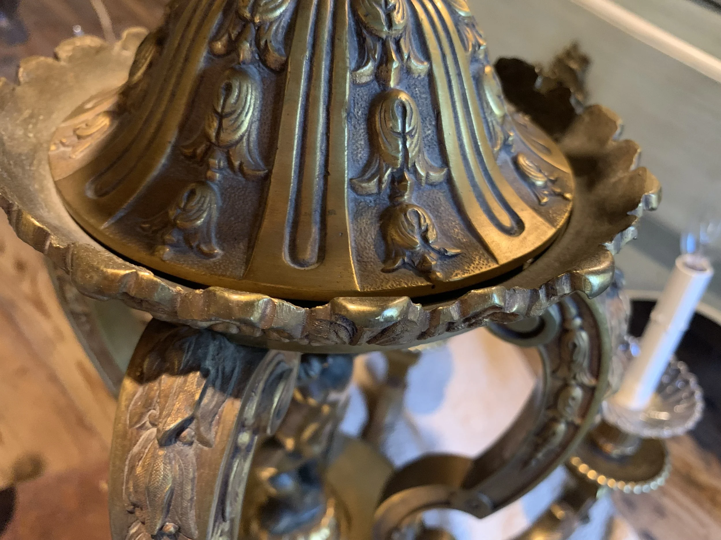 Spanish Baroque Style Bronze Chandelier