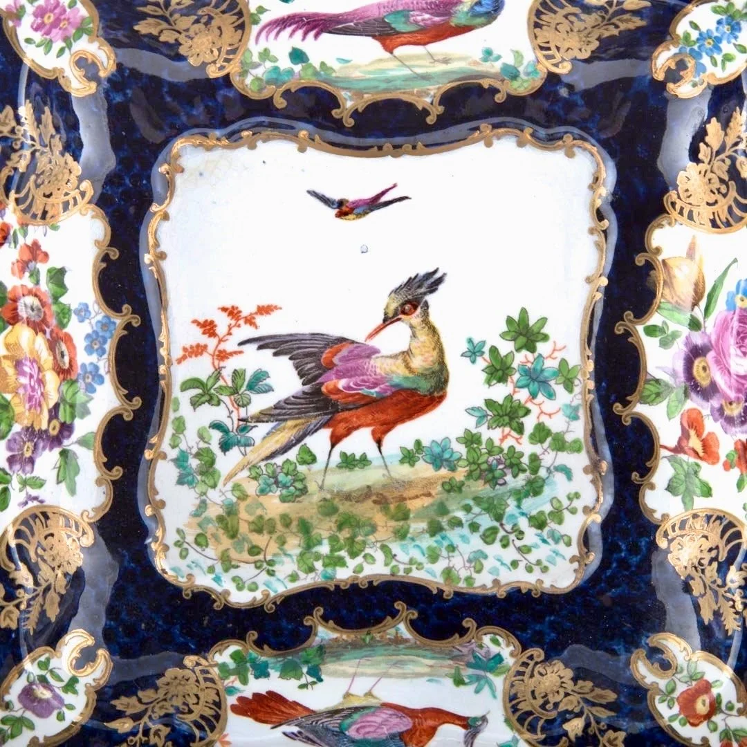 “Chelsea-Bird’-Pattern-Garniture-of-Antique-English-Porcelain (8)-plate
