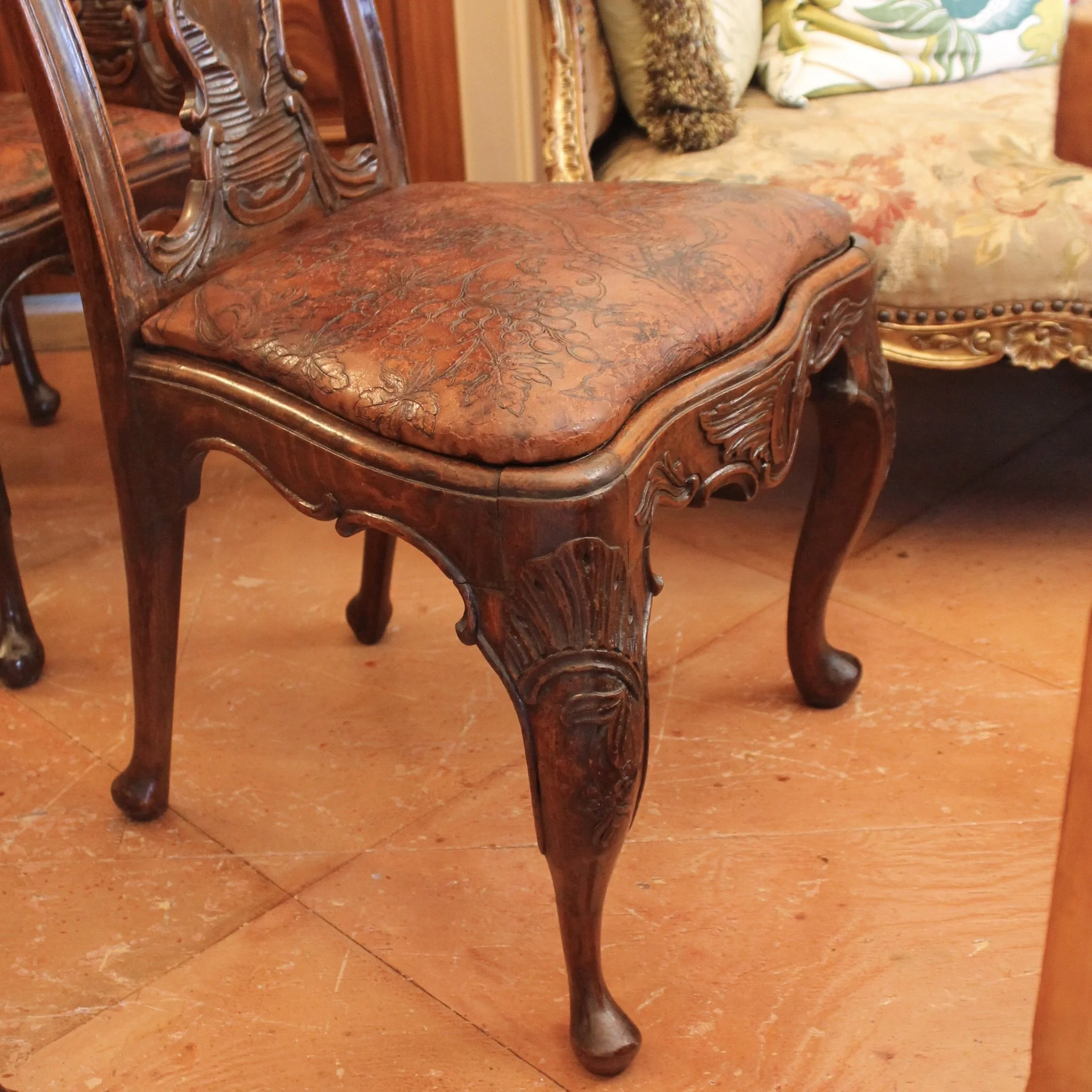 Portuguese or Spanish Rococo Dining Chairs- set of six