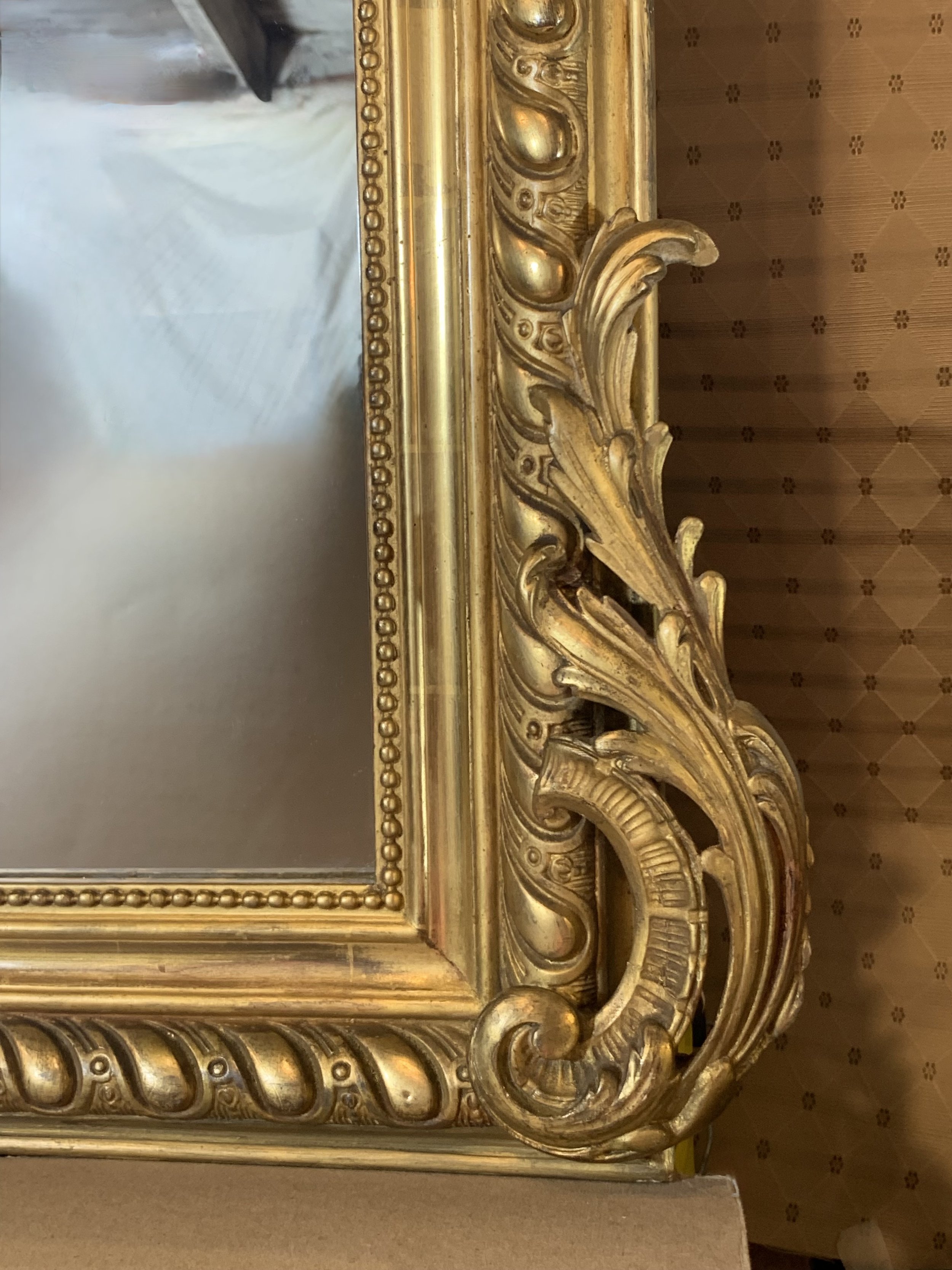 Louis Phillipe Giltwood Camel Back Rococo Crested Pier Mirror