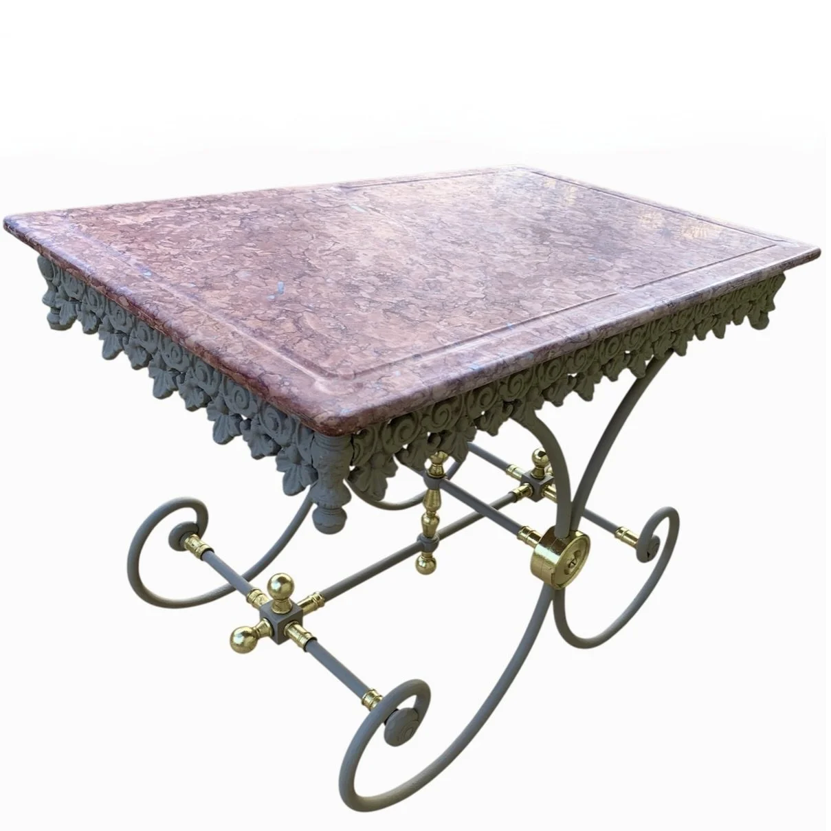 Antique French Marble Topped Pastry Table