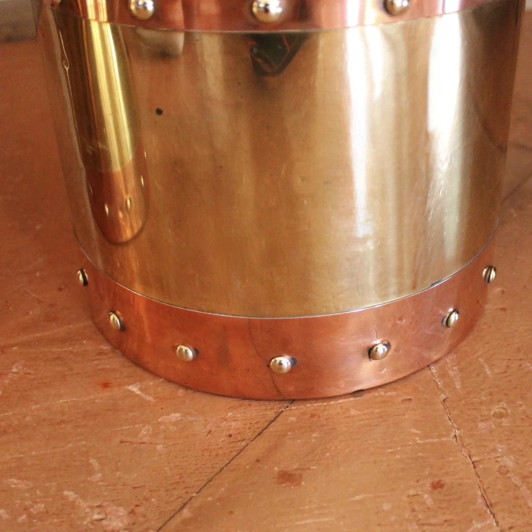 Pair of Small Copper and Brass Studded Buckets