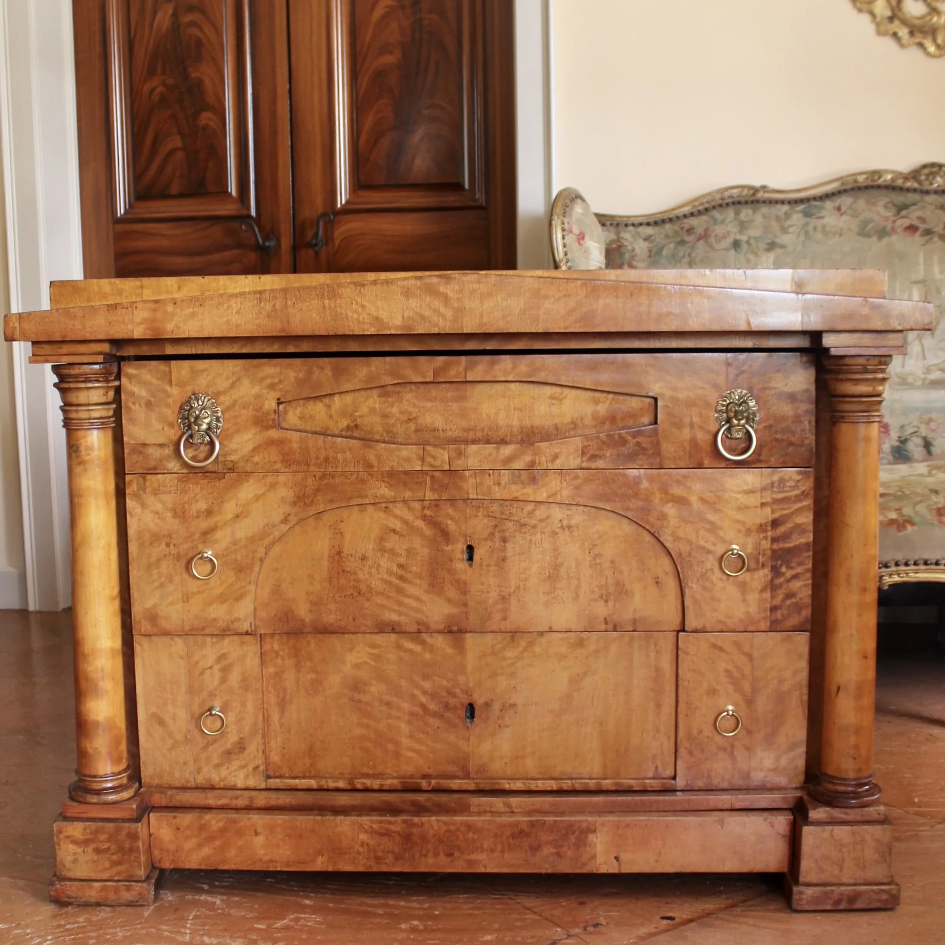 Biedermeier Birch Commode / Chest of Drawers