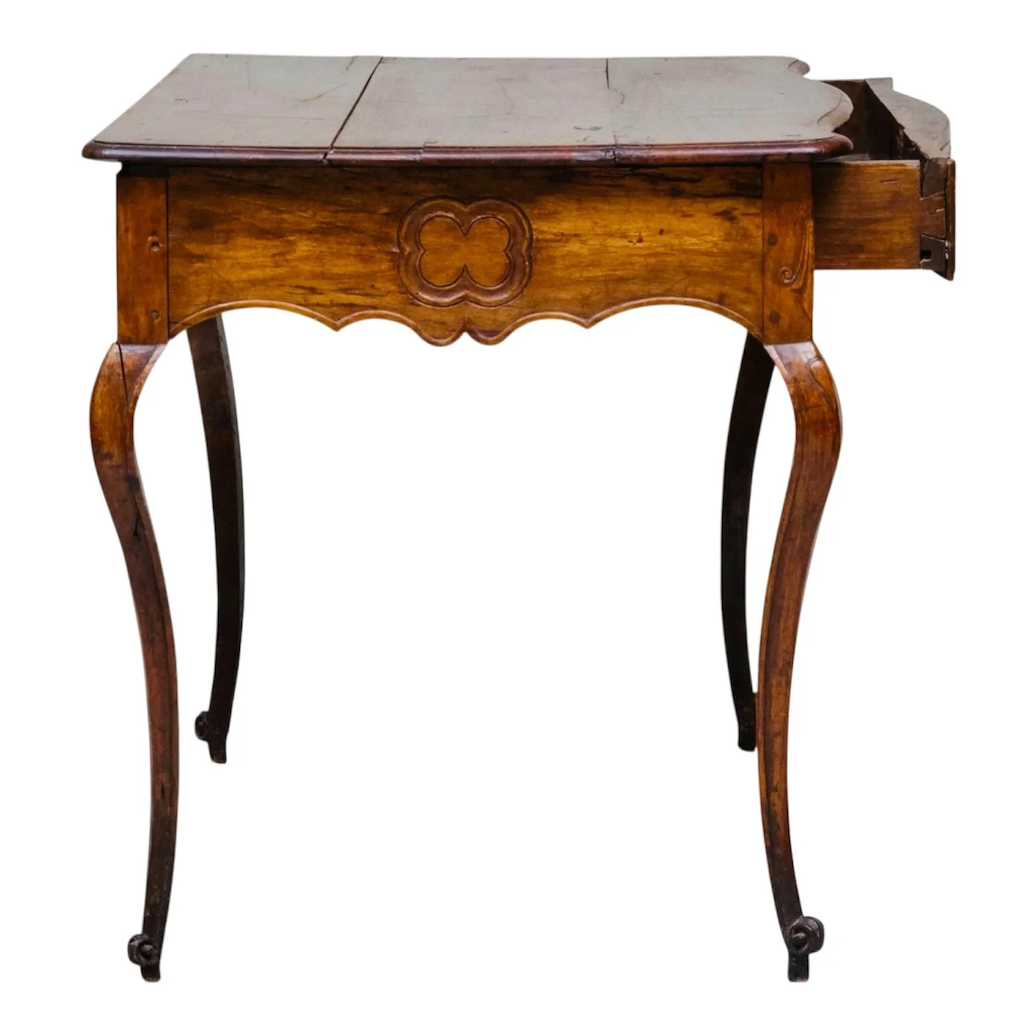 French Provincial Louis XV Period Carved Walnut Side Table