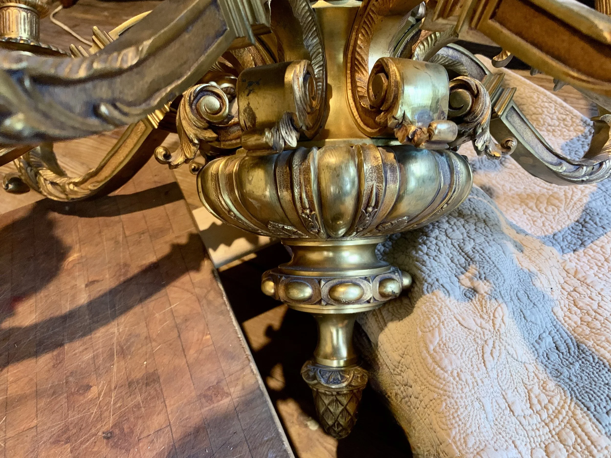 Spanish Baroque Style Bronze Chandelier