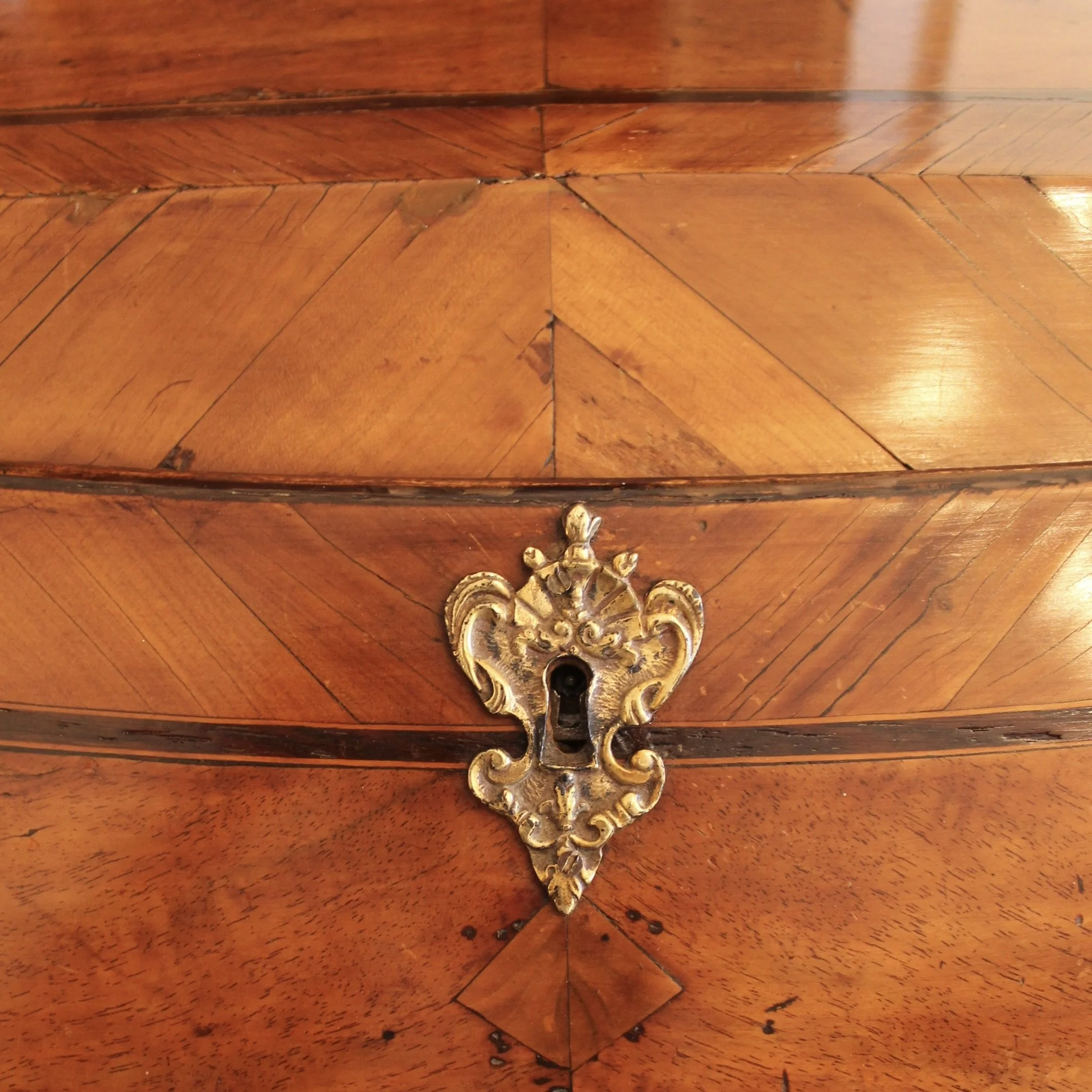 French Provincial Marquetry Slant Front Desk