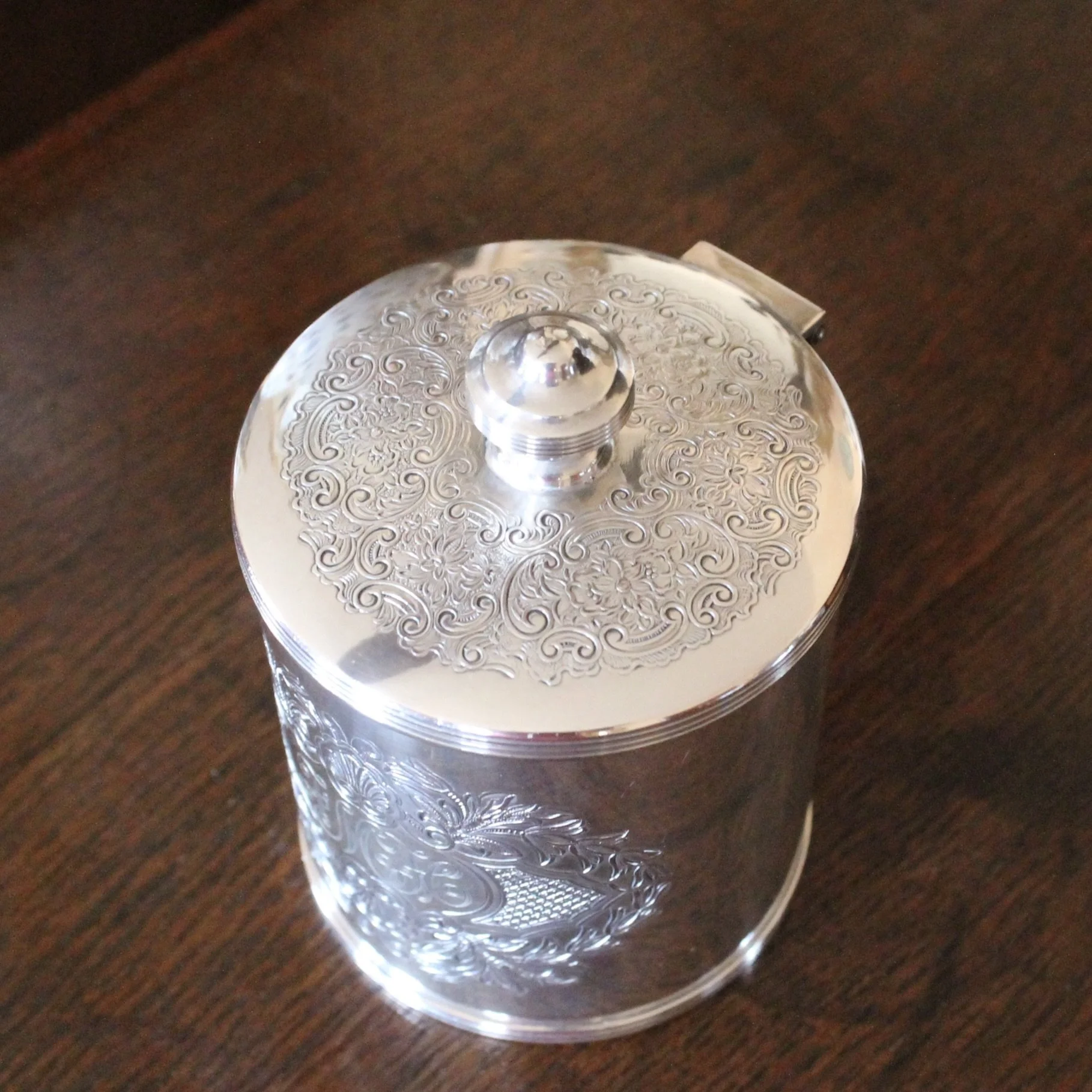 Pair of English Silver Plate Tea Caddies, Henry Birks and Sons