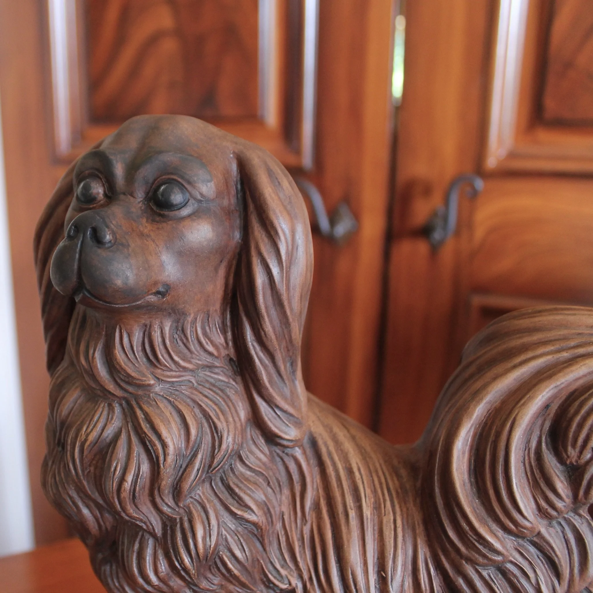 Large Terracotta King Charles Spaniel sculpture