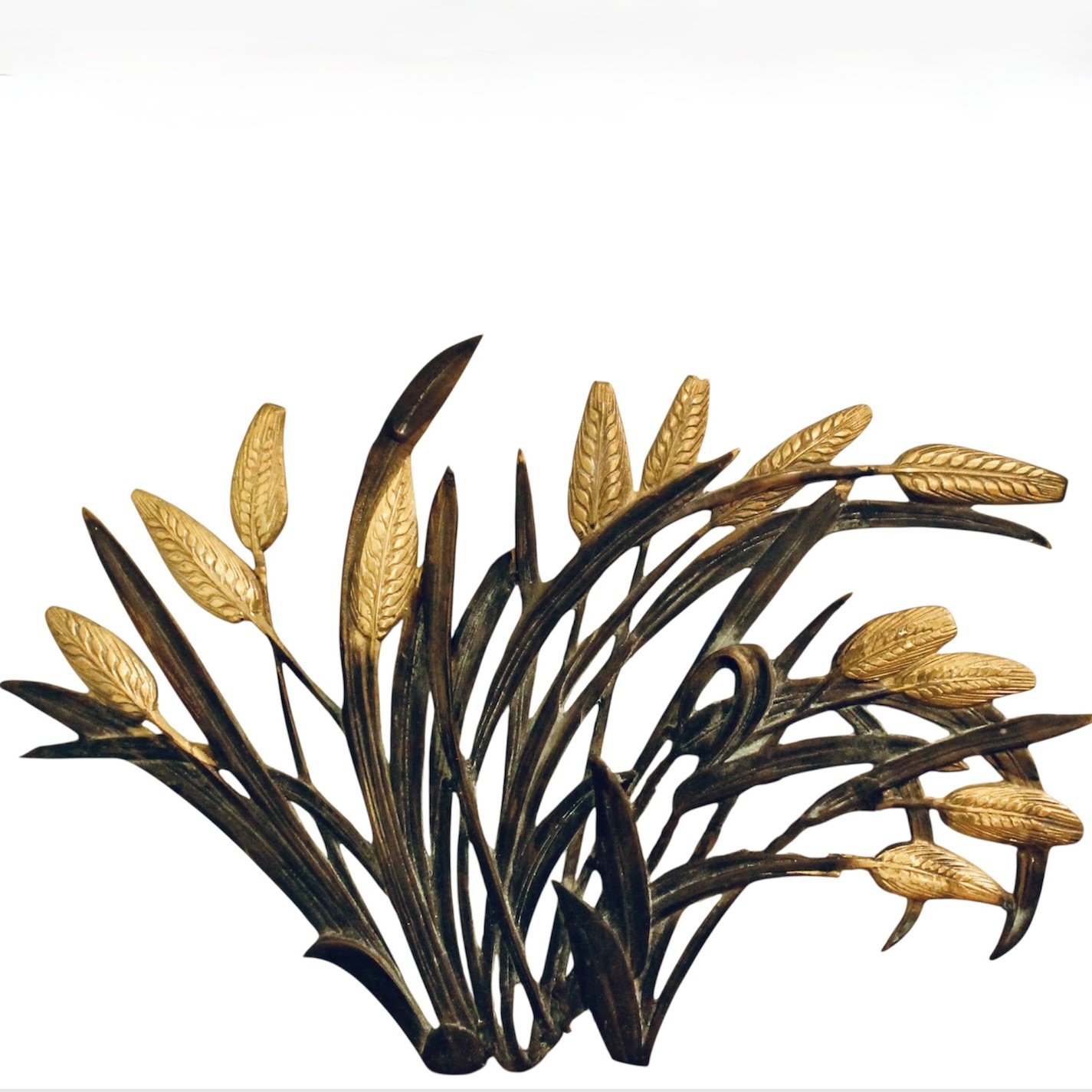 Brass Wheat Motif Wall Ornament
