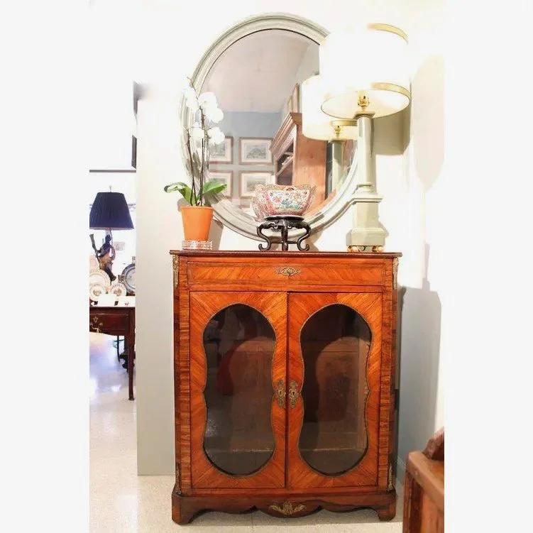 antique-French-tulipwood-marquetry-French-glass-front-cabinet (9)