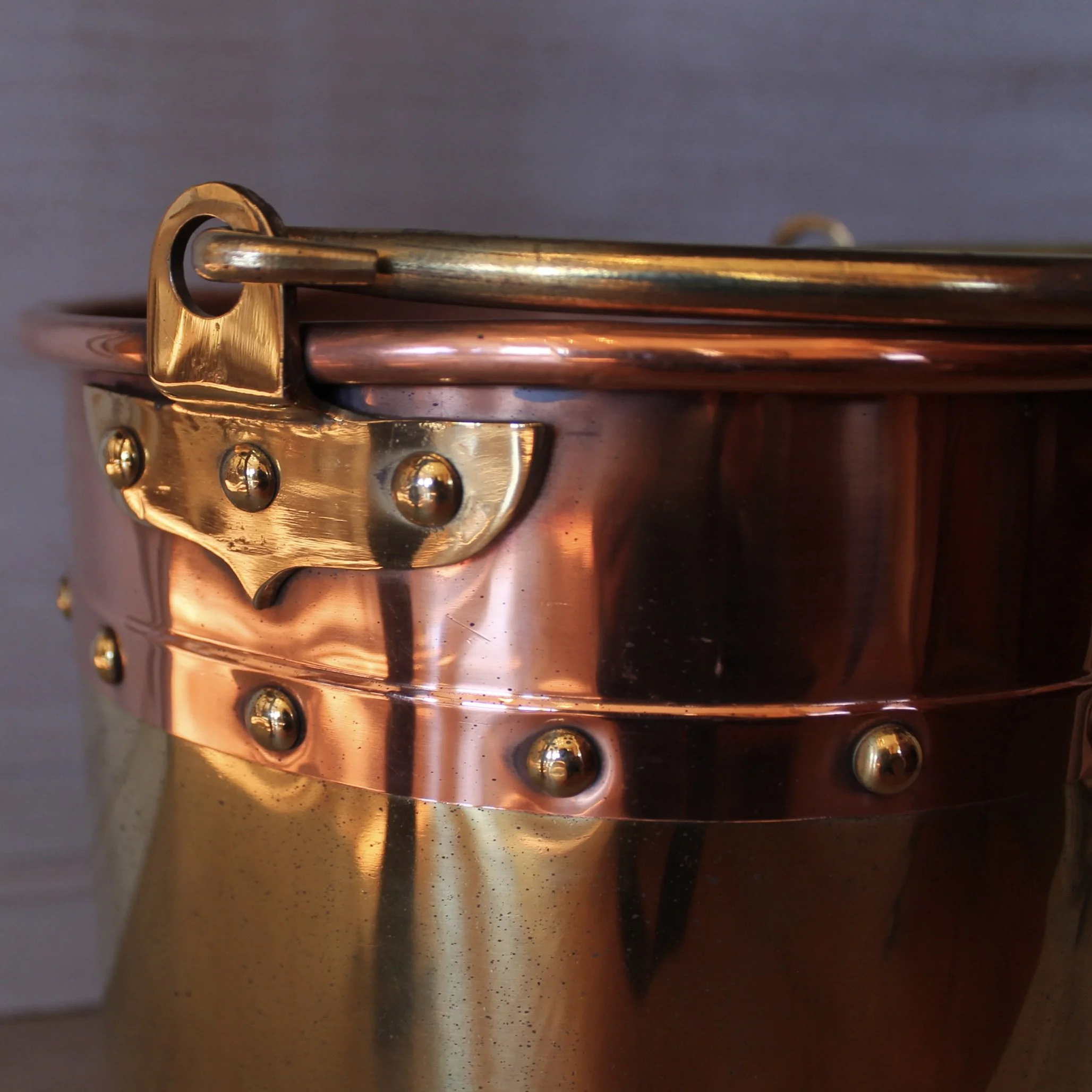 English copper fireplace bucket