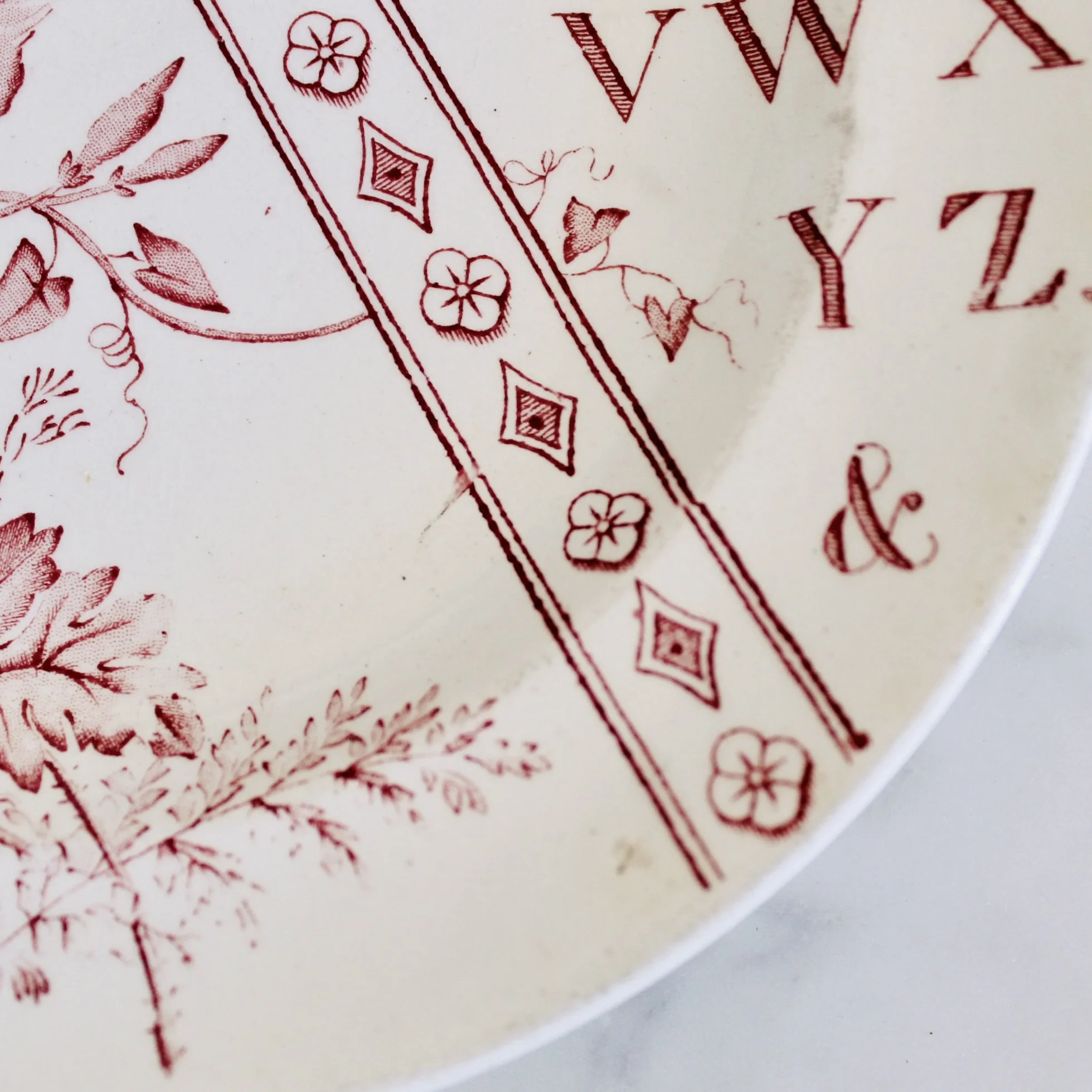 Antique Staffordshire Collector’s Alphabet Plates- a Trio