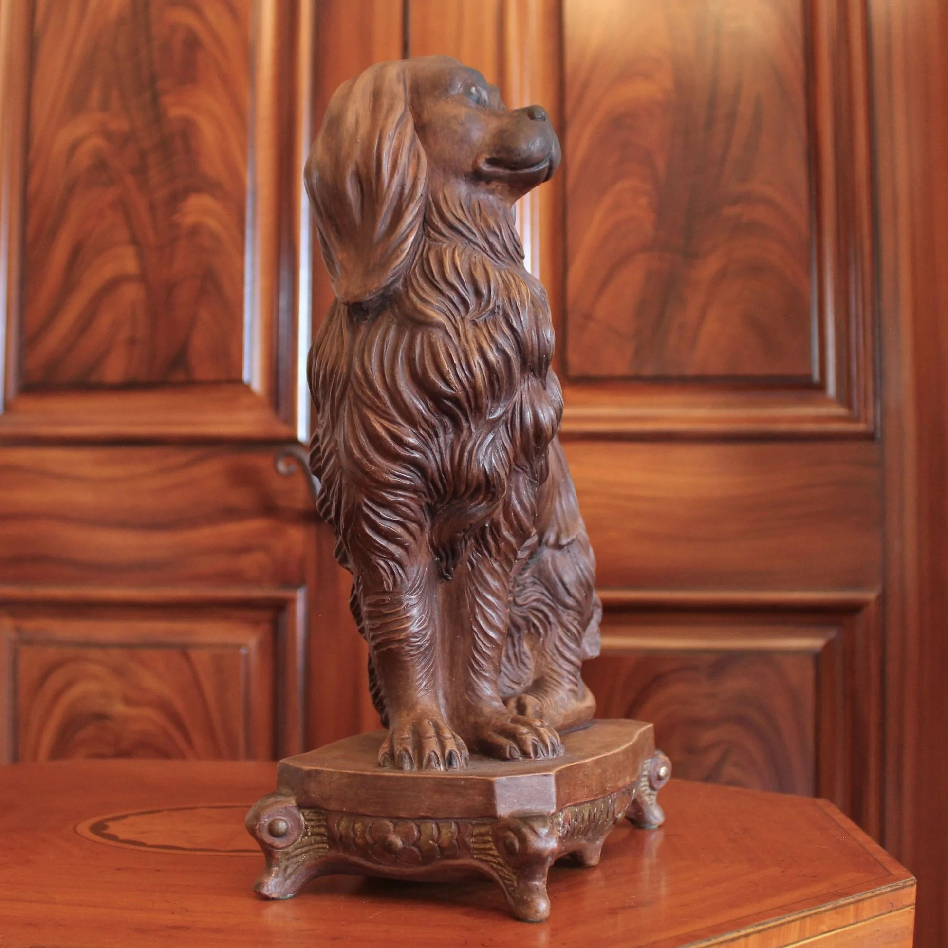 Large Terracotta King Charles Spaniel sculpture