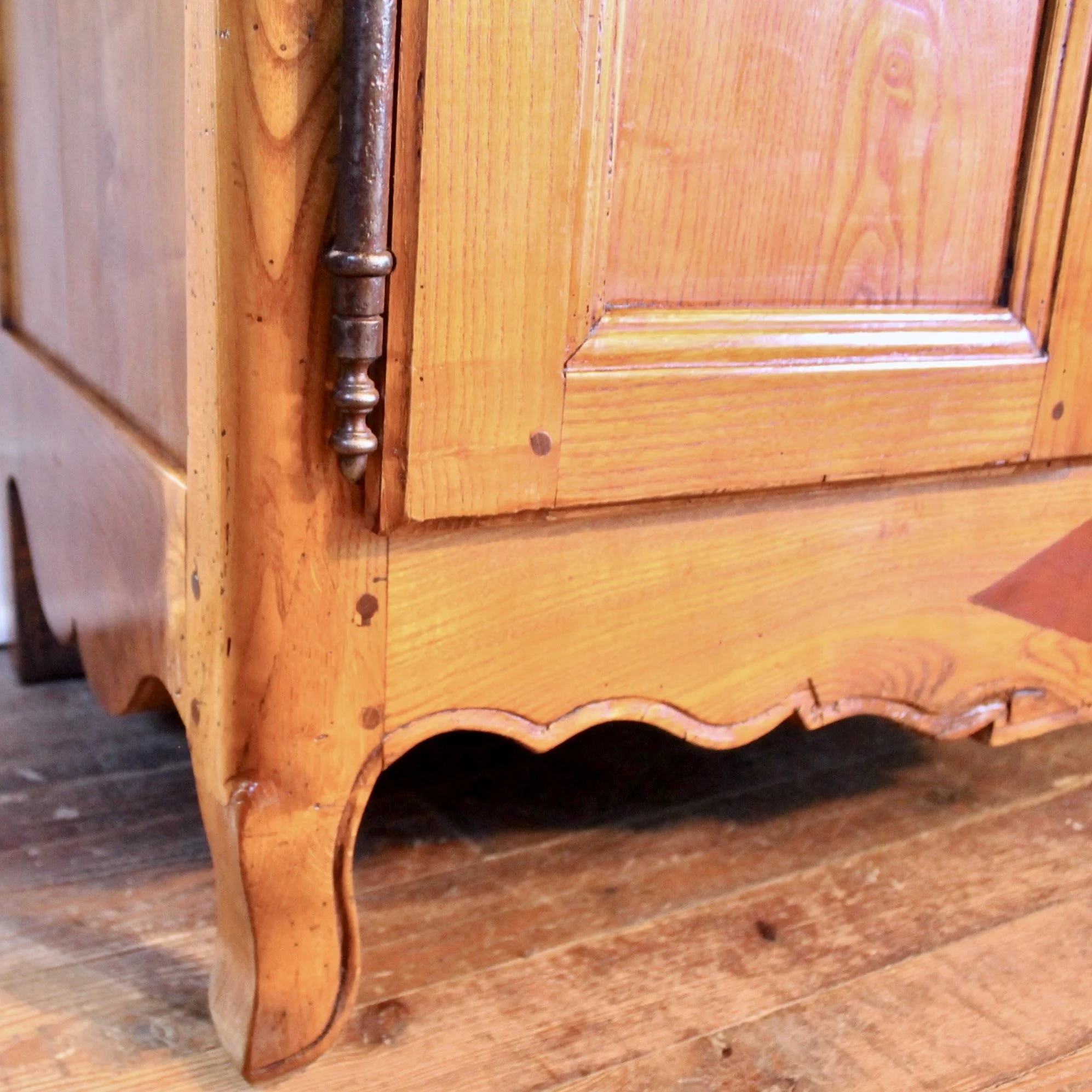 Small-French-Provincial-Louis-XV-Elm-Buffet-Cabinet