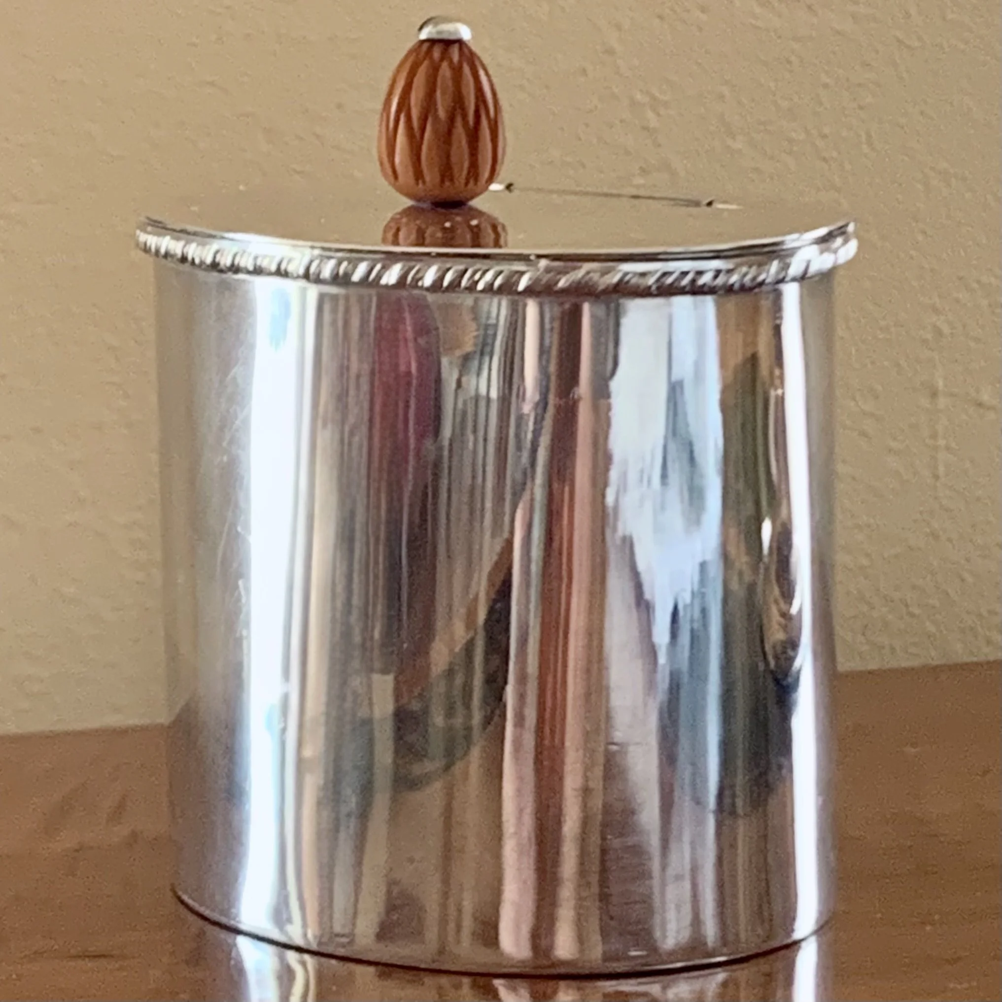 Oval Silver Plate Tea Caddy