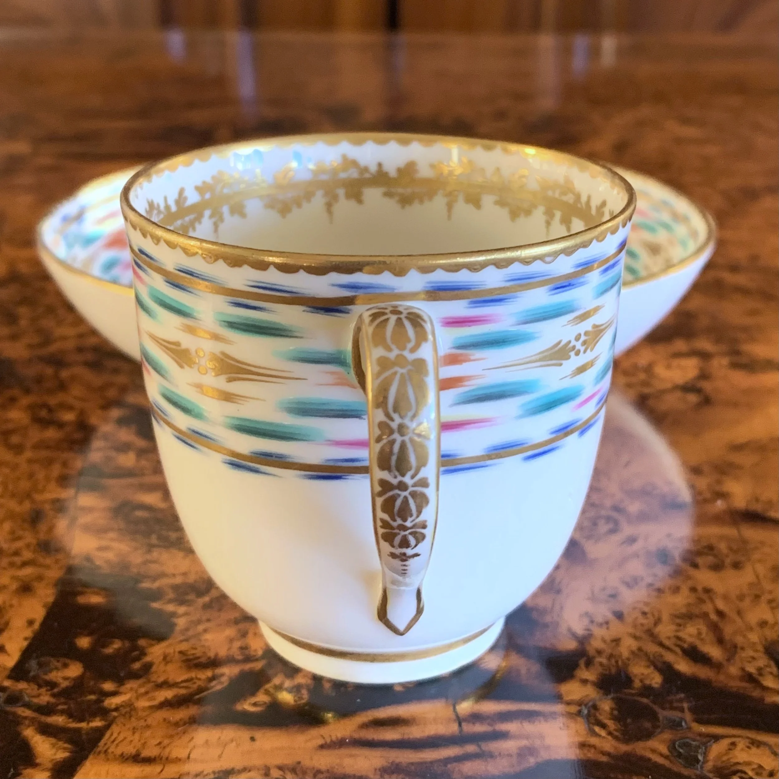 Flamestitch pattern porcelain