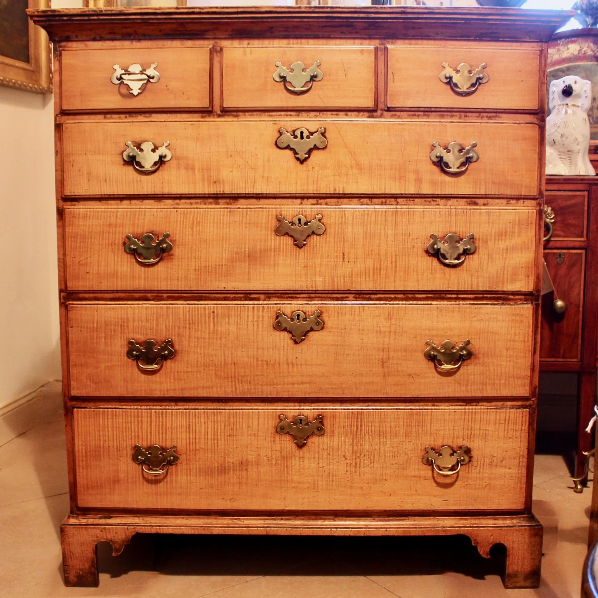 New England Tiger Maple Tall chest of drawers #1.jpeg