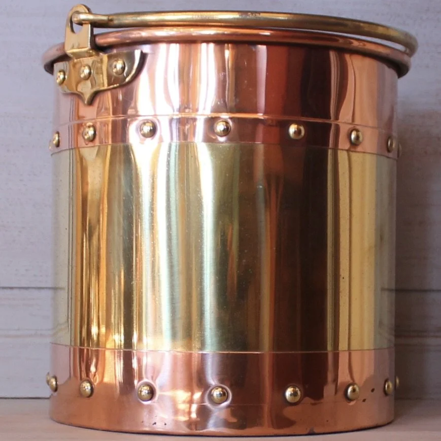 English copper fireplace bucket
