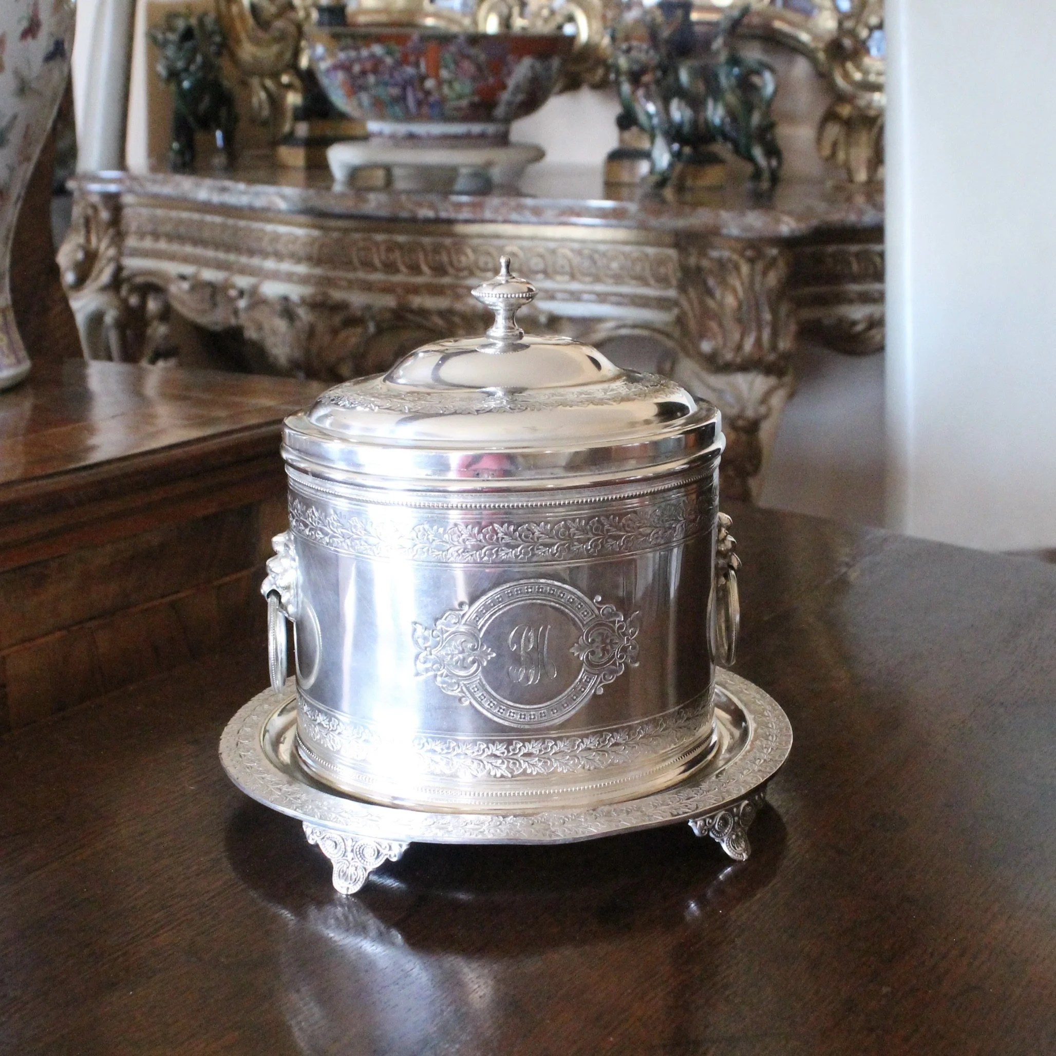 Large Silver Plate Biscuit Box Box, Mappin & Webb