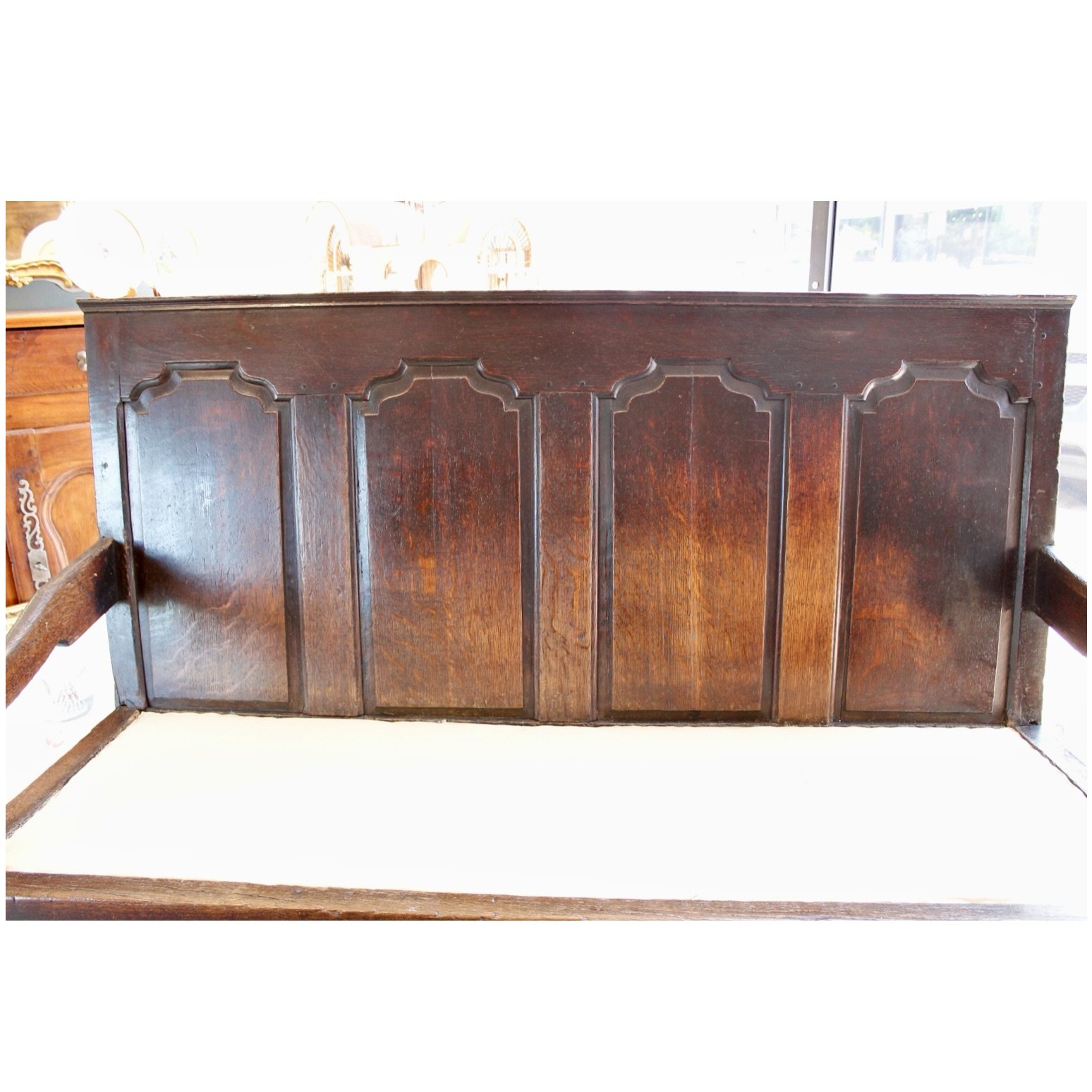 English Georgian Oak “Coachman’s” Bench