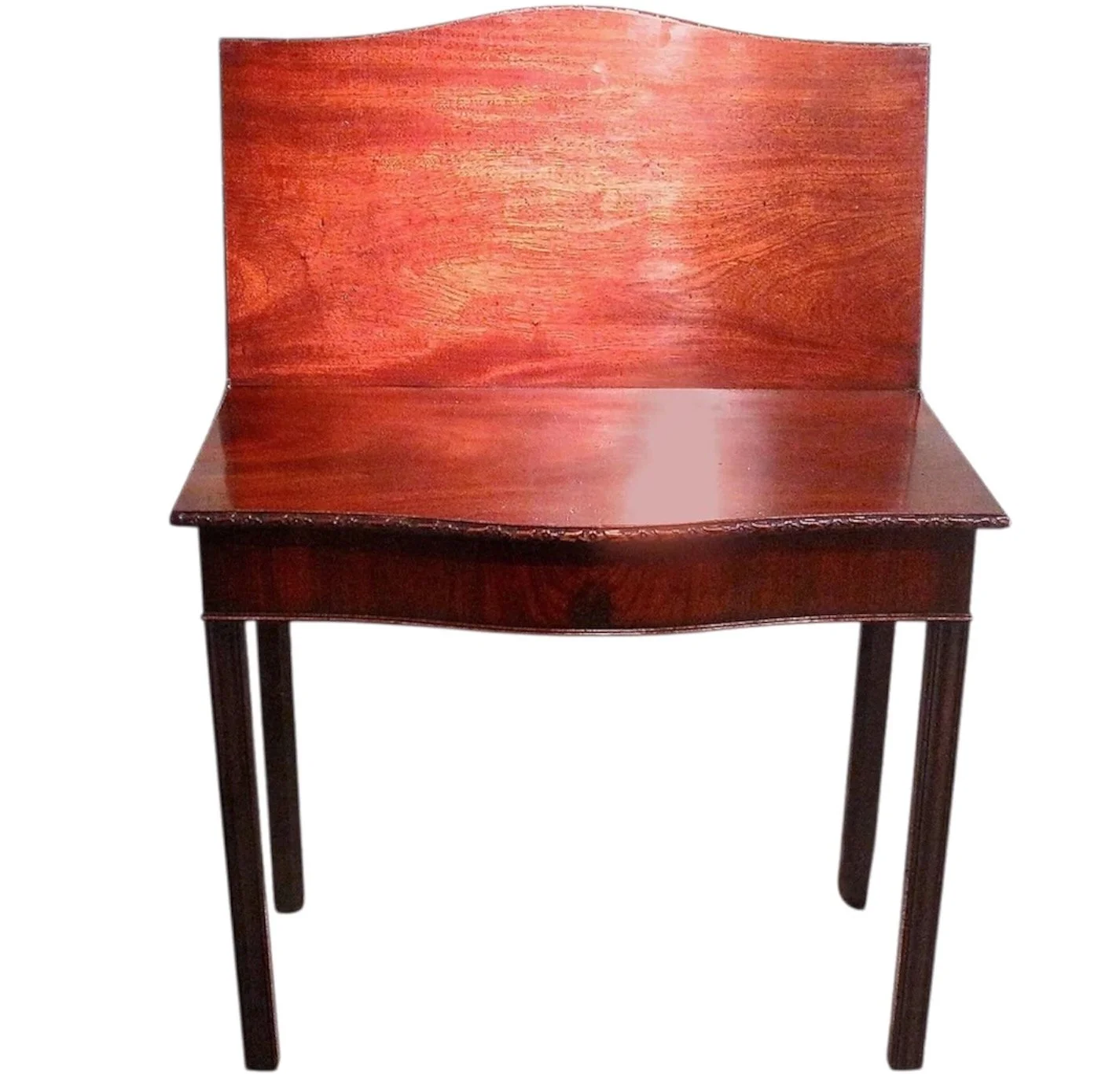 George III Mahogany Serpentine Front Game Table, 18th Century