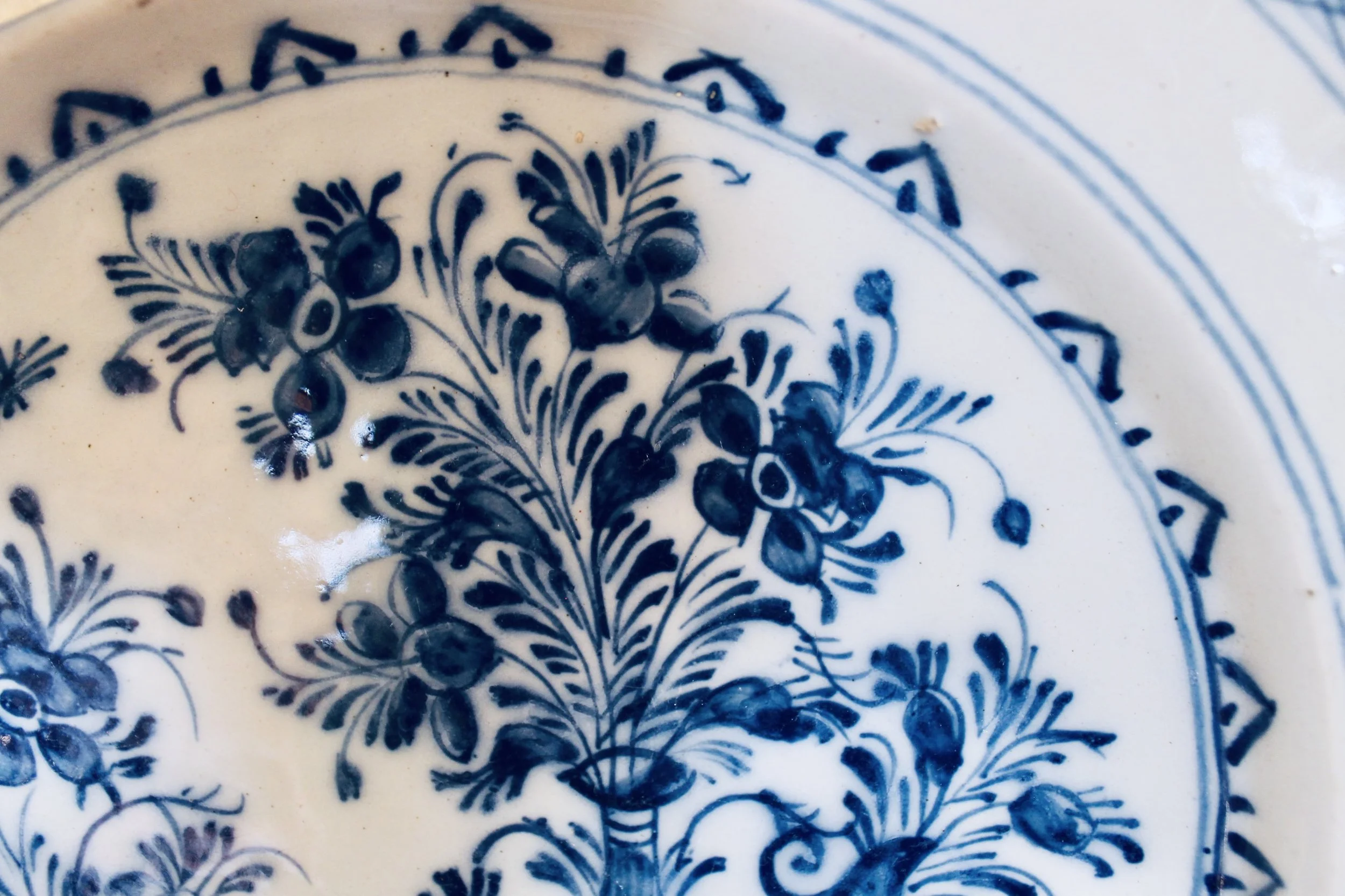 Large Rococo Delftware Plate