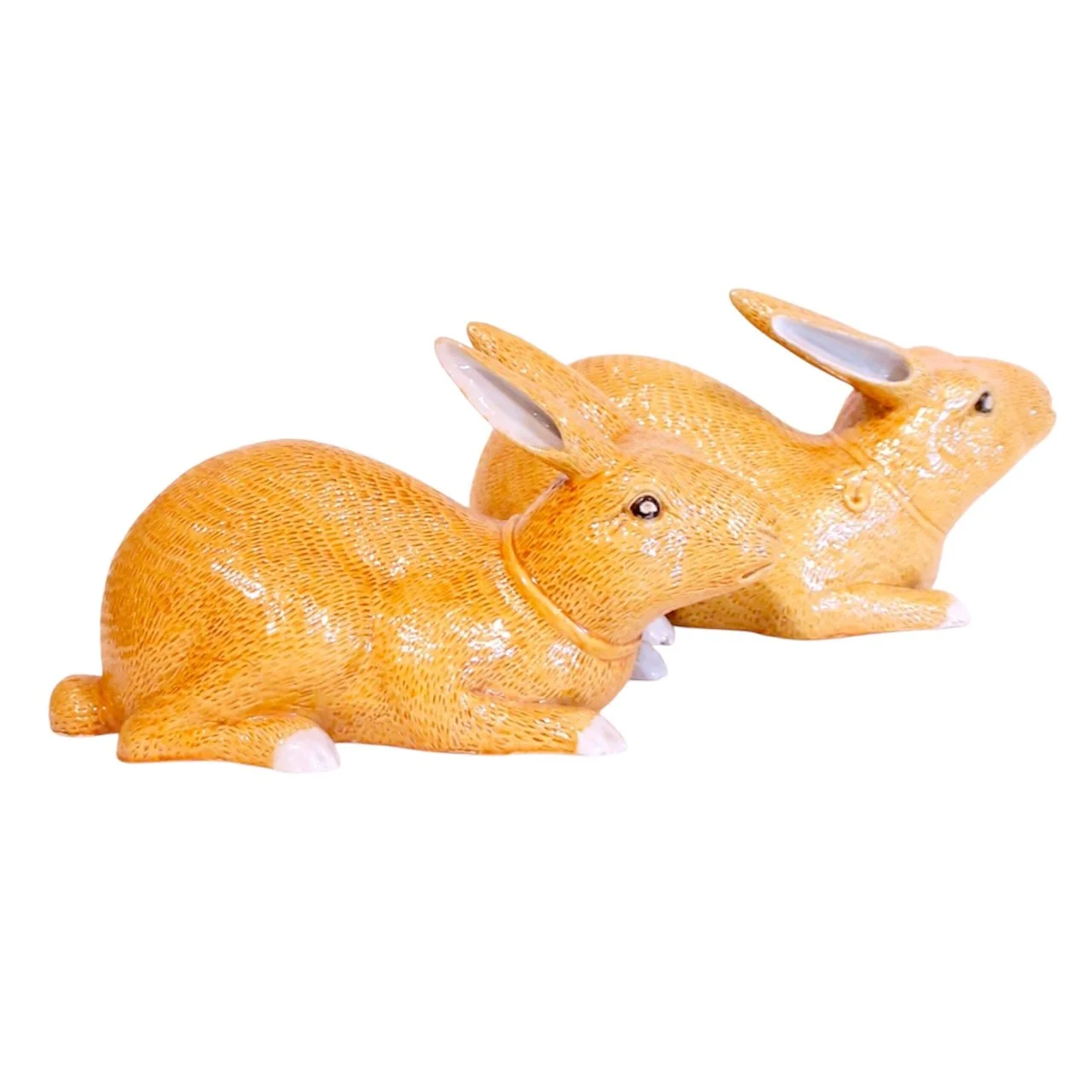Pair of Chinese Export Porcelain Rabbits