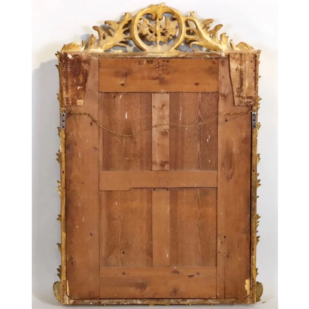 Large-French-Giltwood-Rococo-Carved-Mirror With Palm Fronds-back