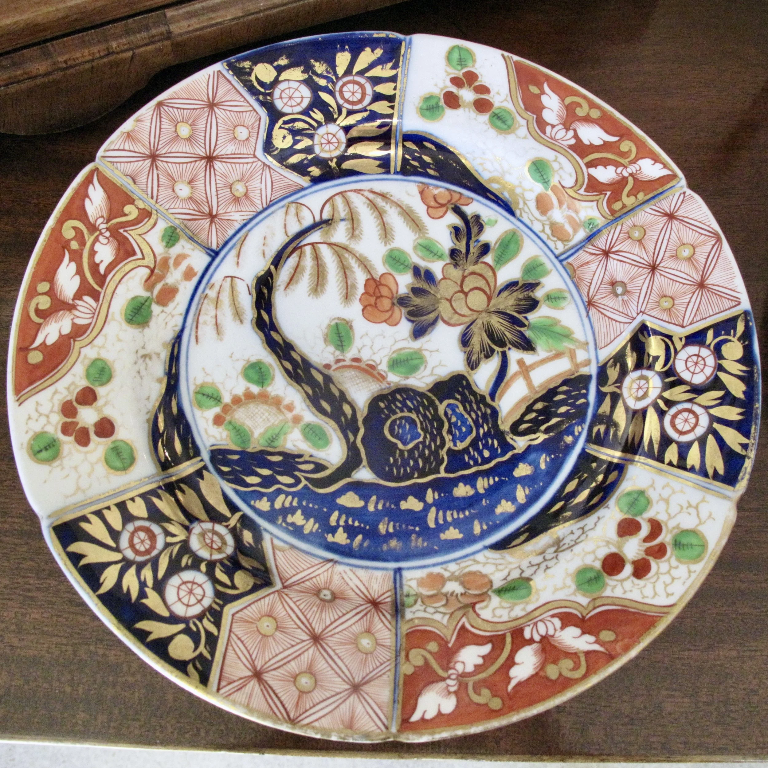 Coalport Gilt Imari Porcelain Plates "Rock and Tree" or "Money Tree" Pattern