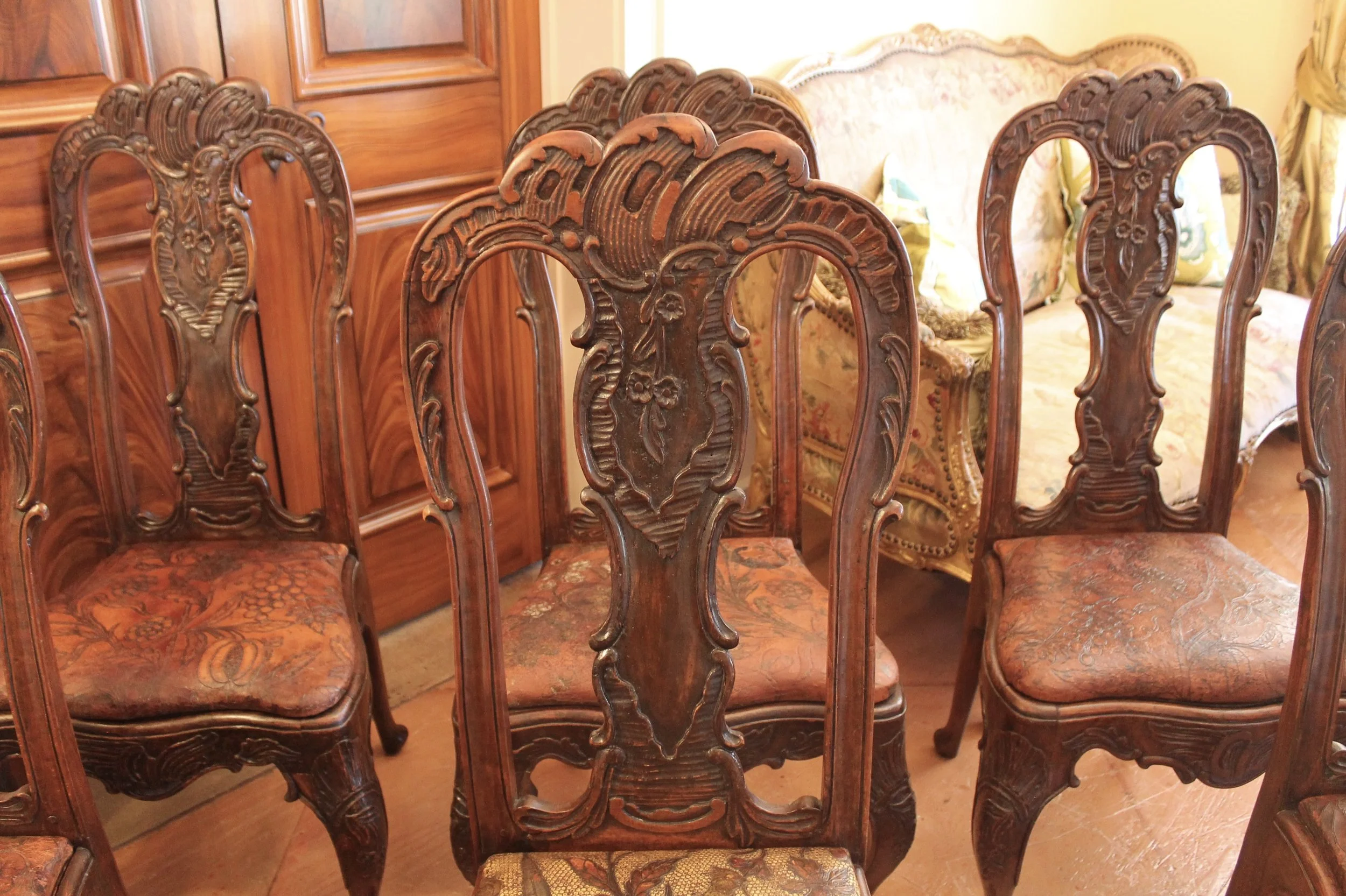 Portuguese or Spanish Rococo Dining Chairs- set of six