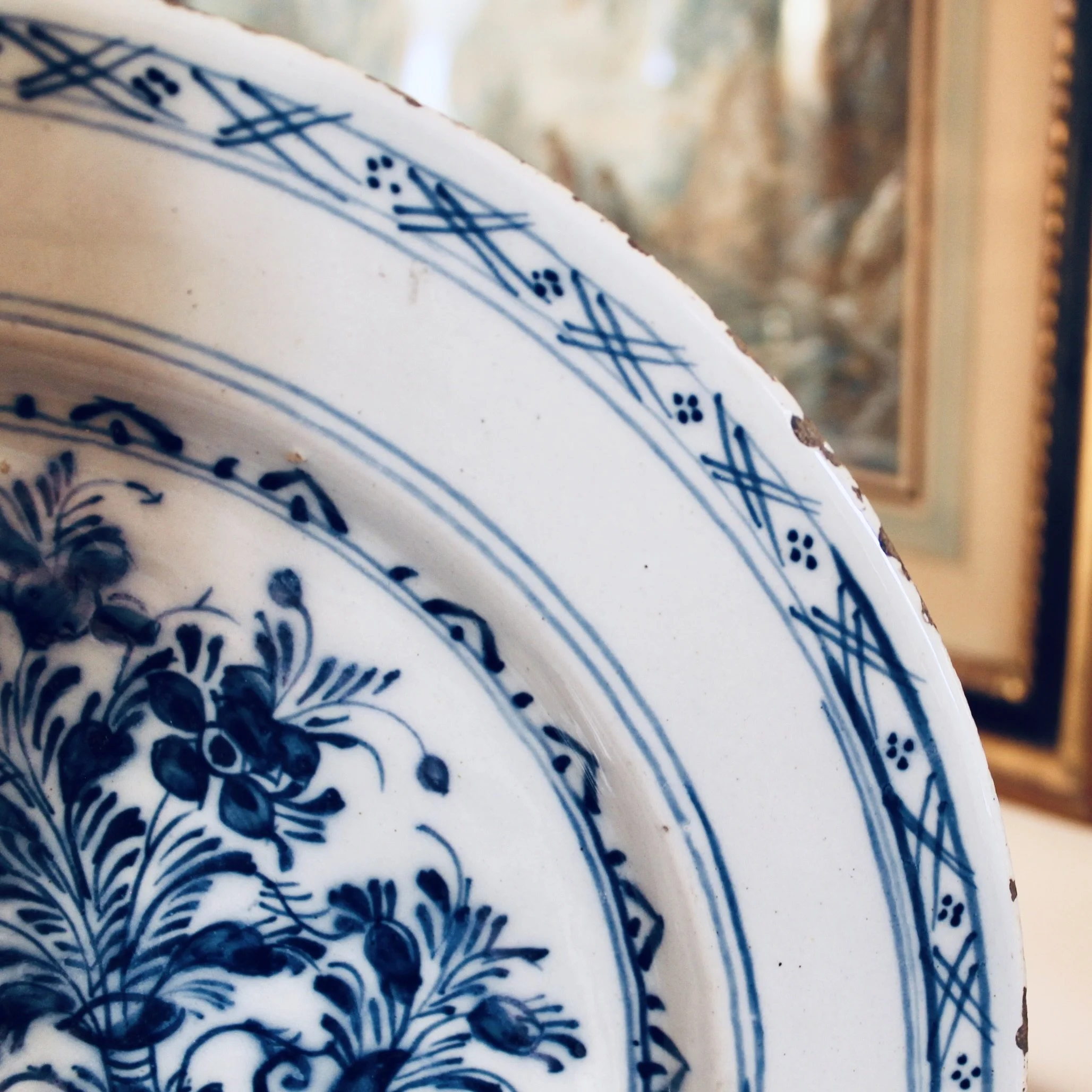 Large Rococo Delftware Plate