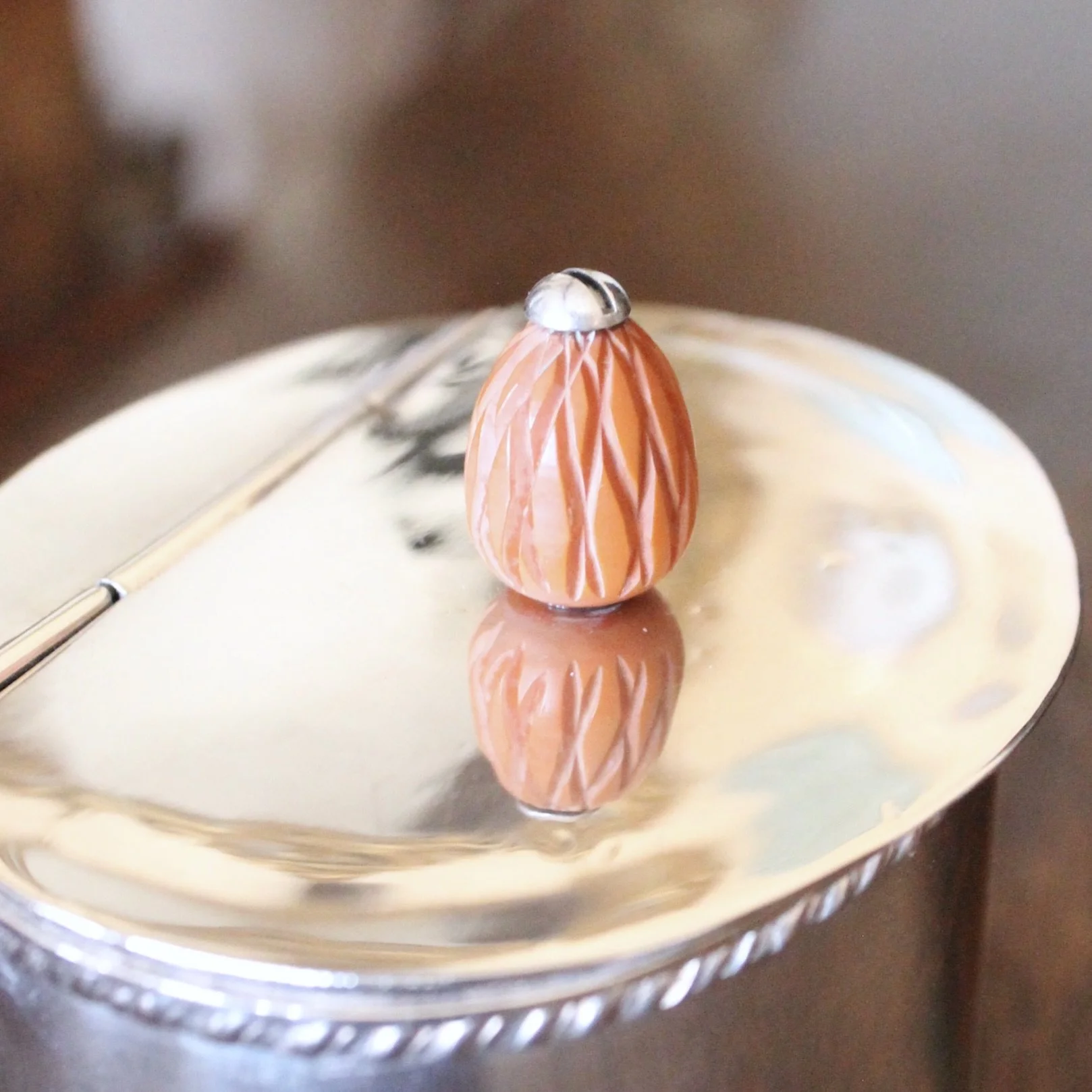 Oval Silver Plate Tea Caddy