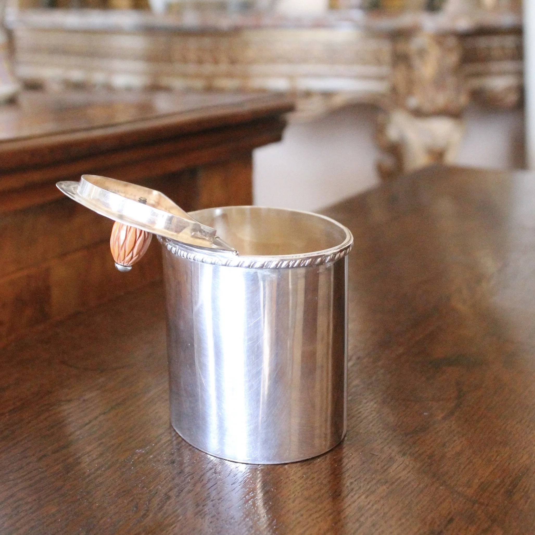 Oval Silver Plate Tea Caddy