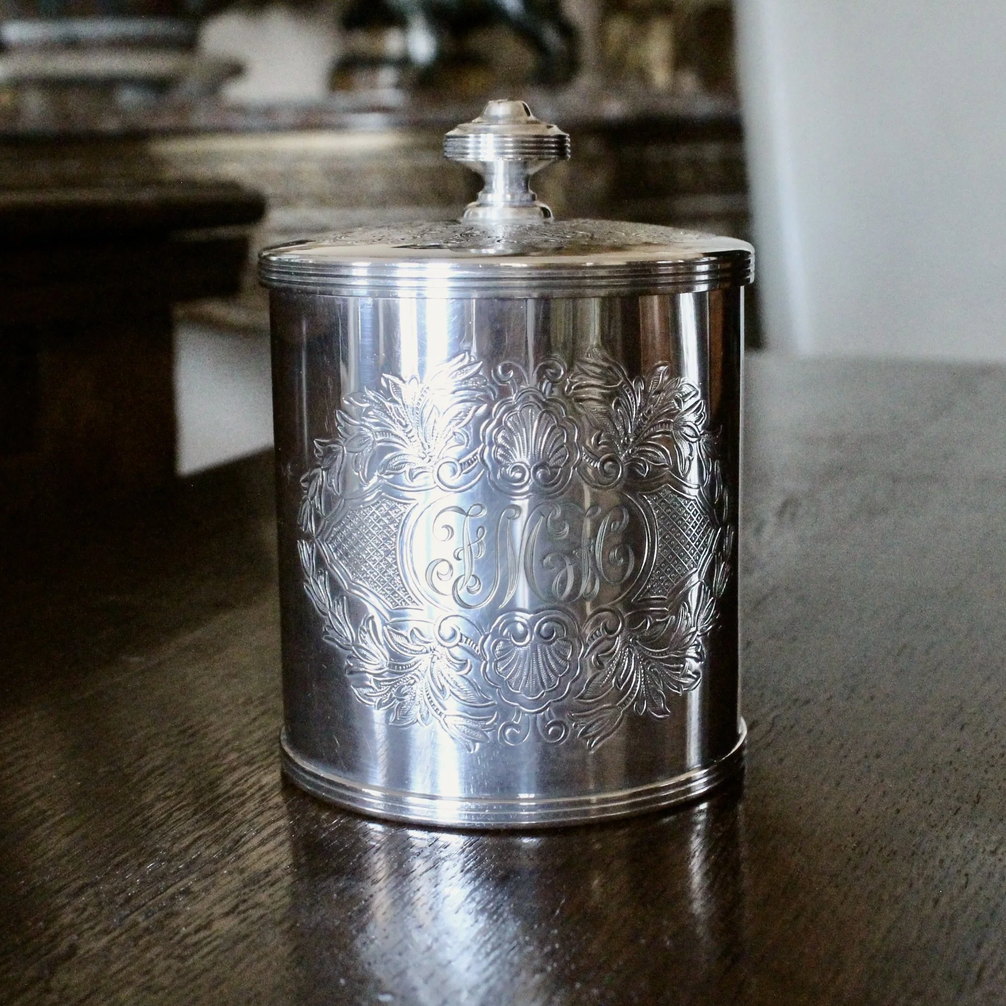 Pair of English Silver Plate Tea Caddies, Henry Birks and Sons
