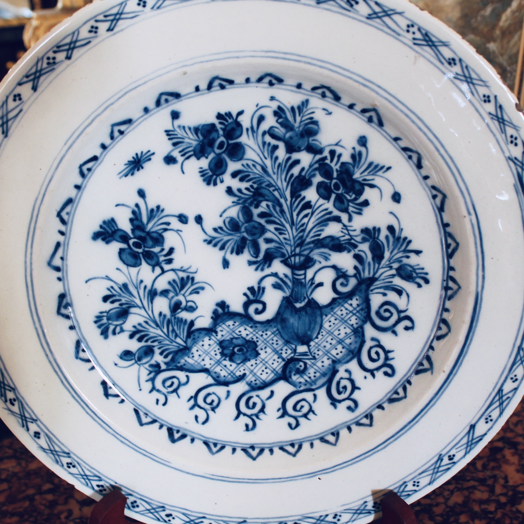 Large Rococo Delftware Plate