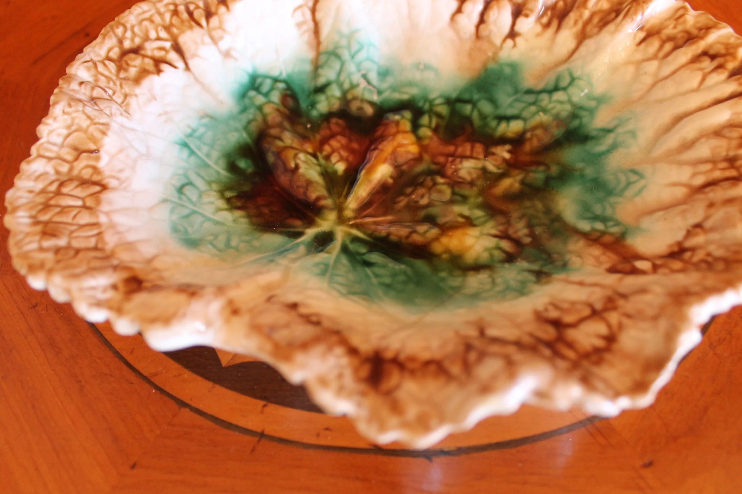 English Begonia Leaf Majolica