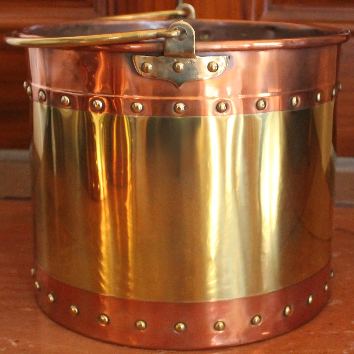Large-Copper-and-Brass-Studded-Kindling-Bucket