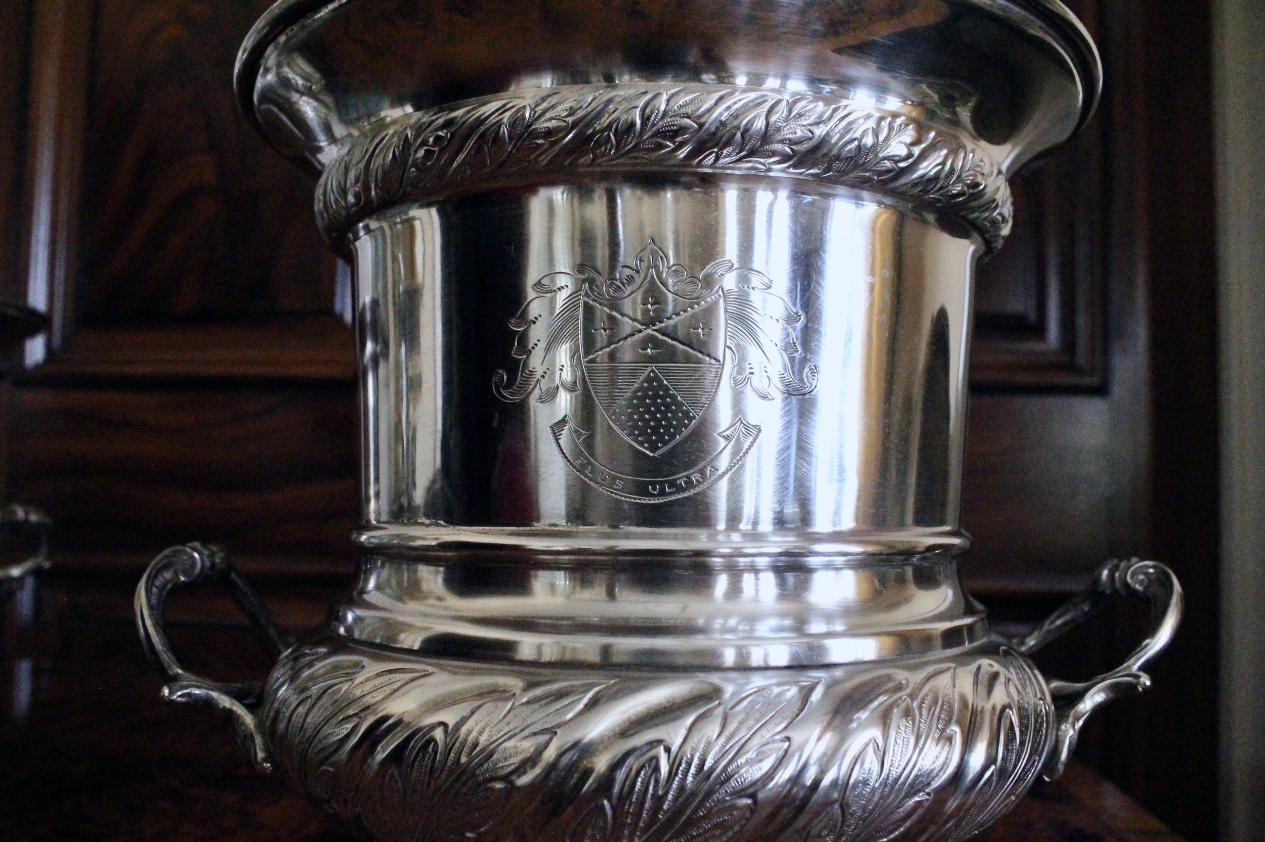 English Silver Plate Campagna Urns,  Champagne / Wine Coolers