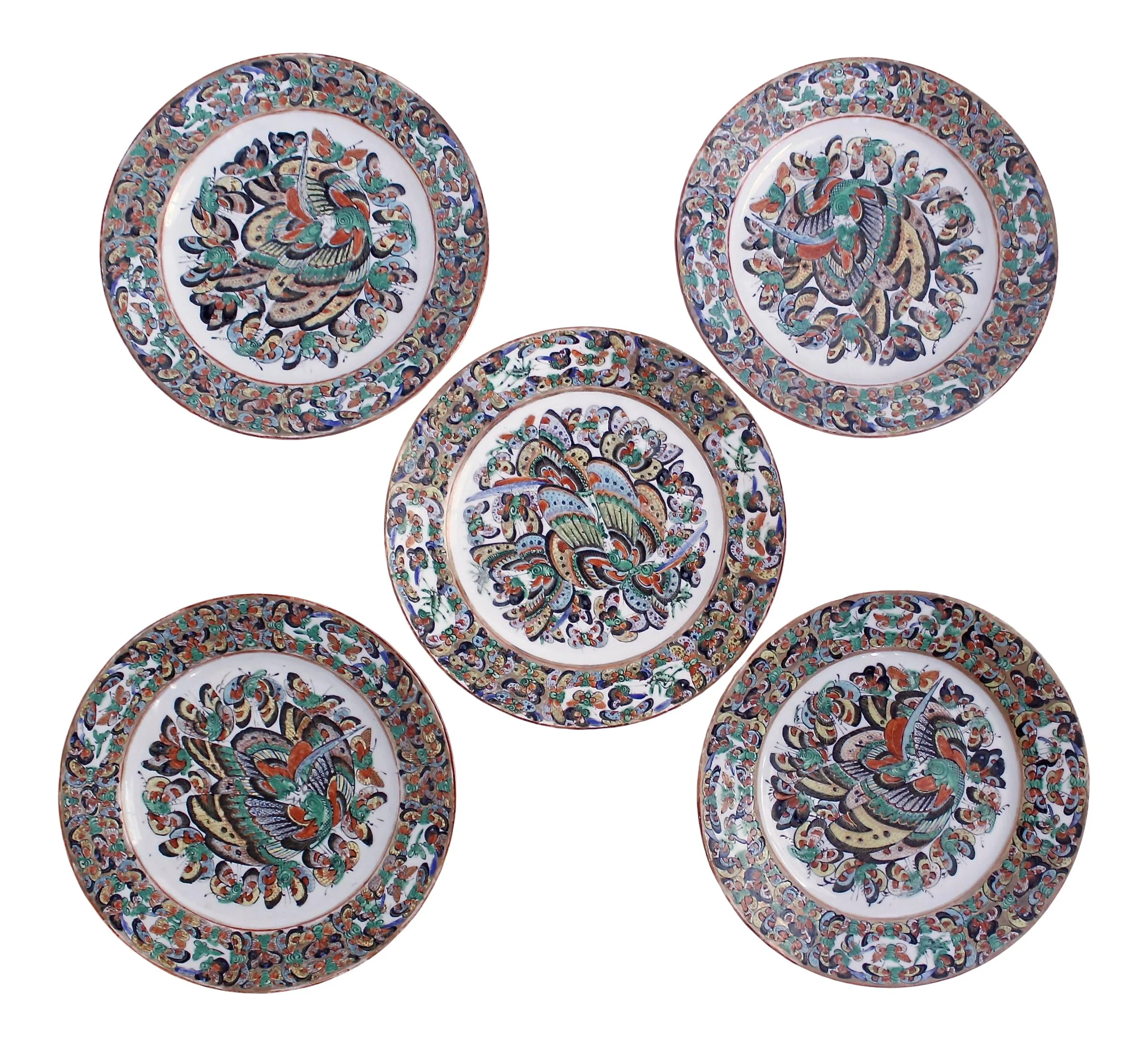 "Thousand Butterfly” Pattern Chinese Export Porcelain Plates