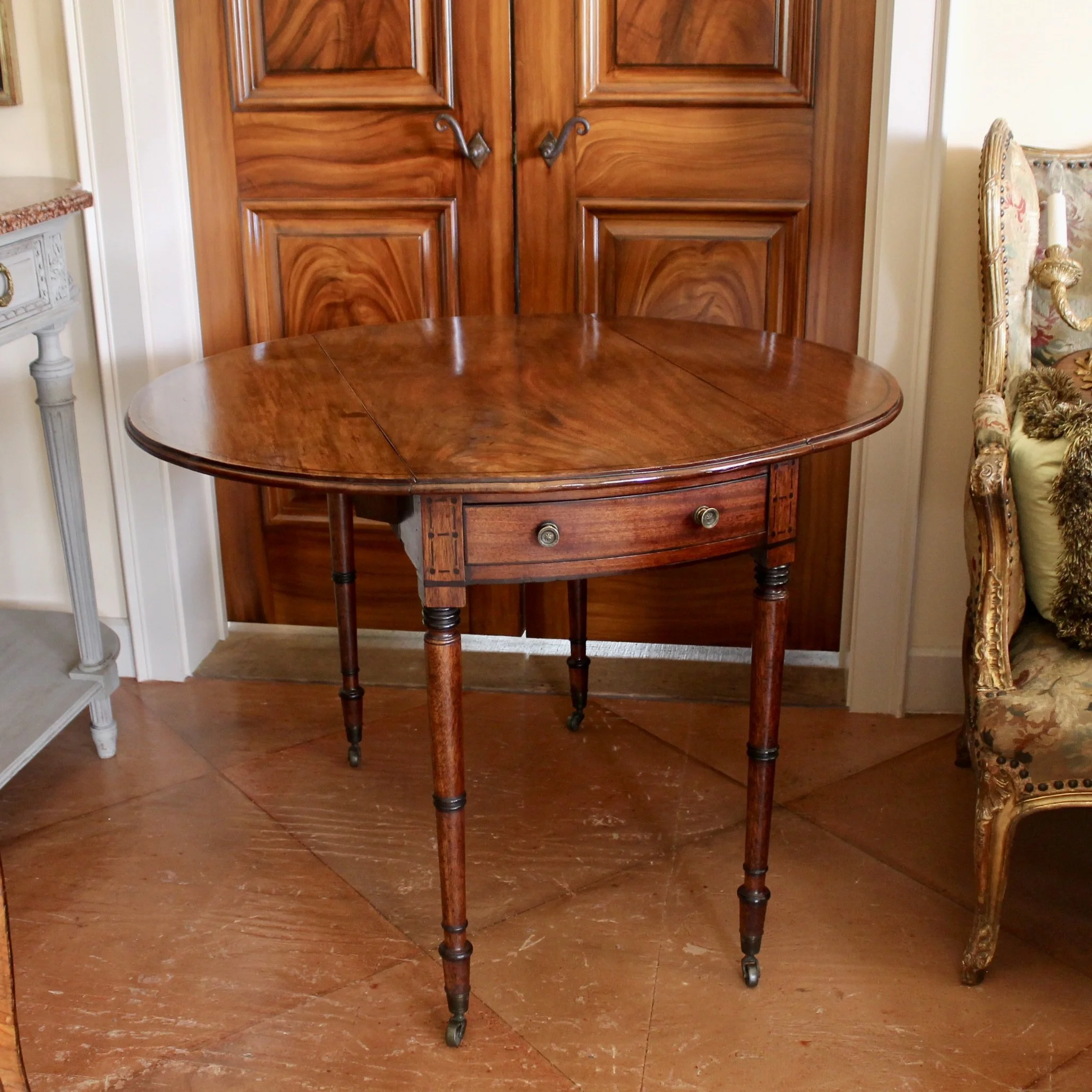 Regency Mahogany Ebonized Pembroke Table