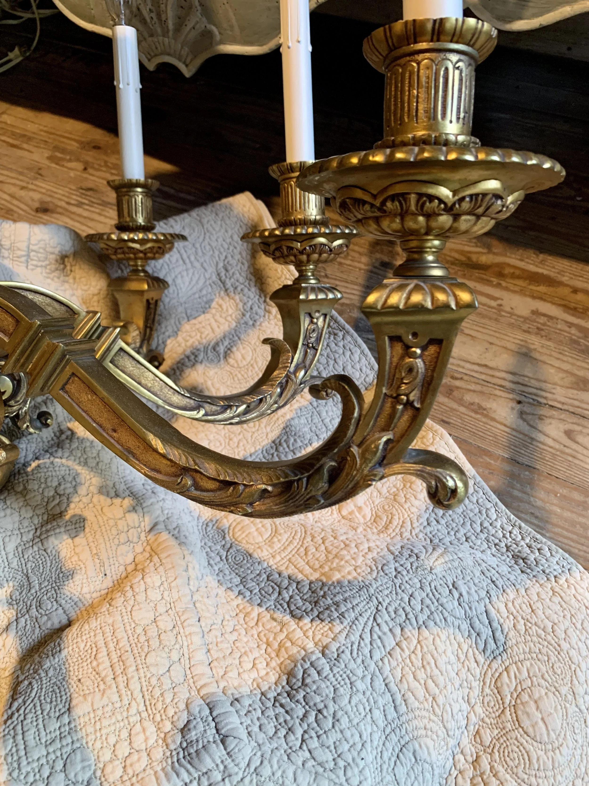 Spanish Baroque Style Bronze Chandelier